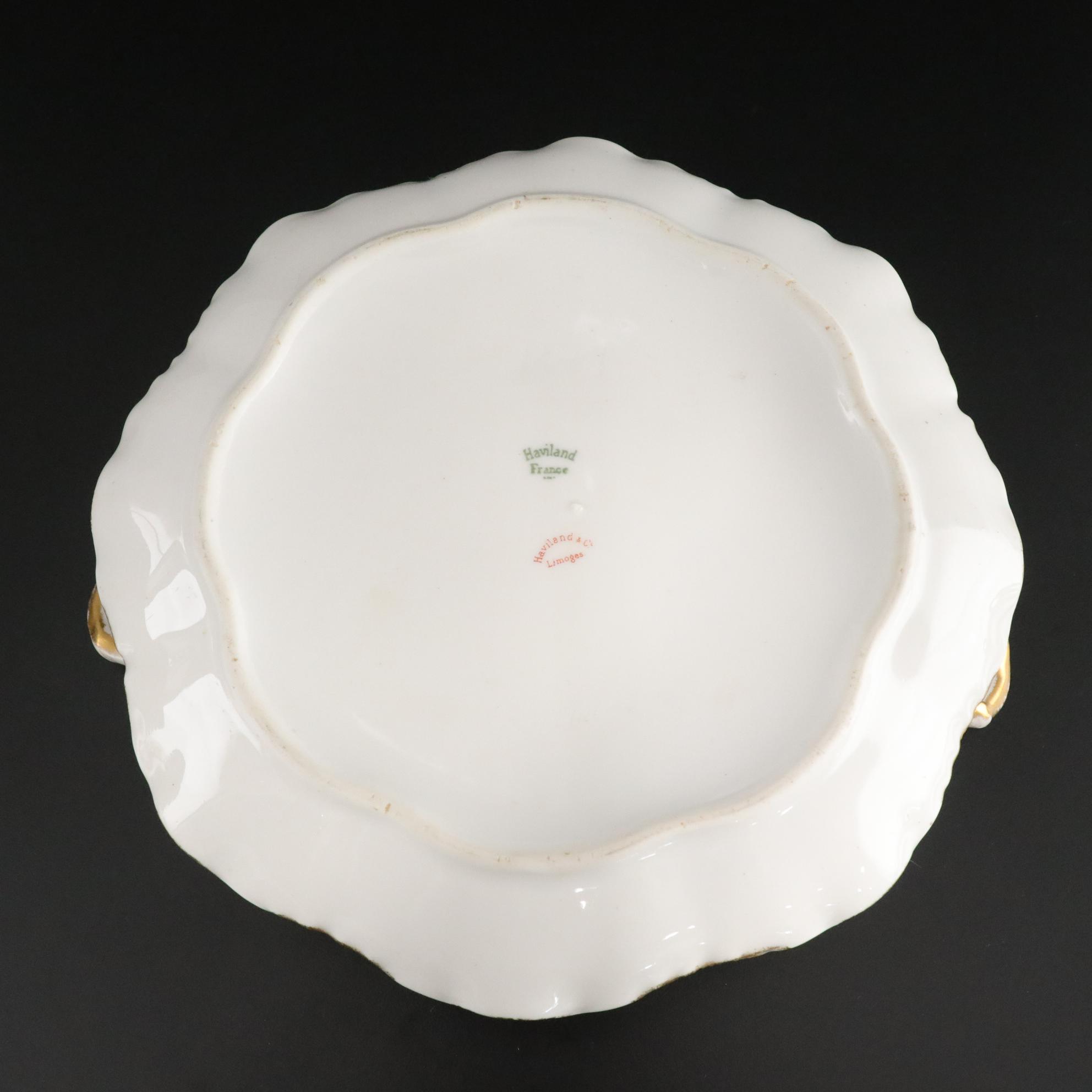 Haviland & Co. Limoges Covered Dish with Porcelain Dinner Plates