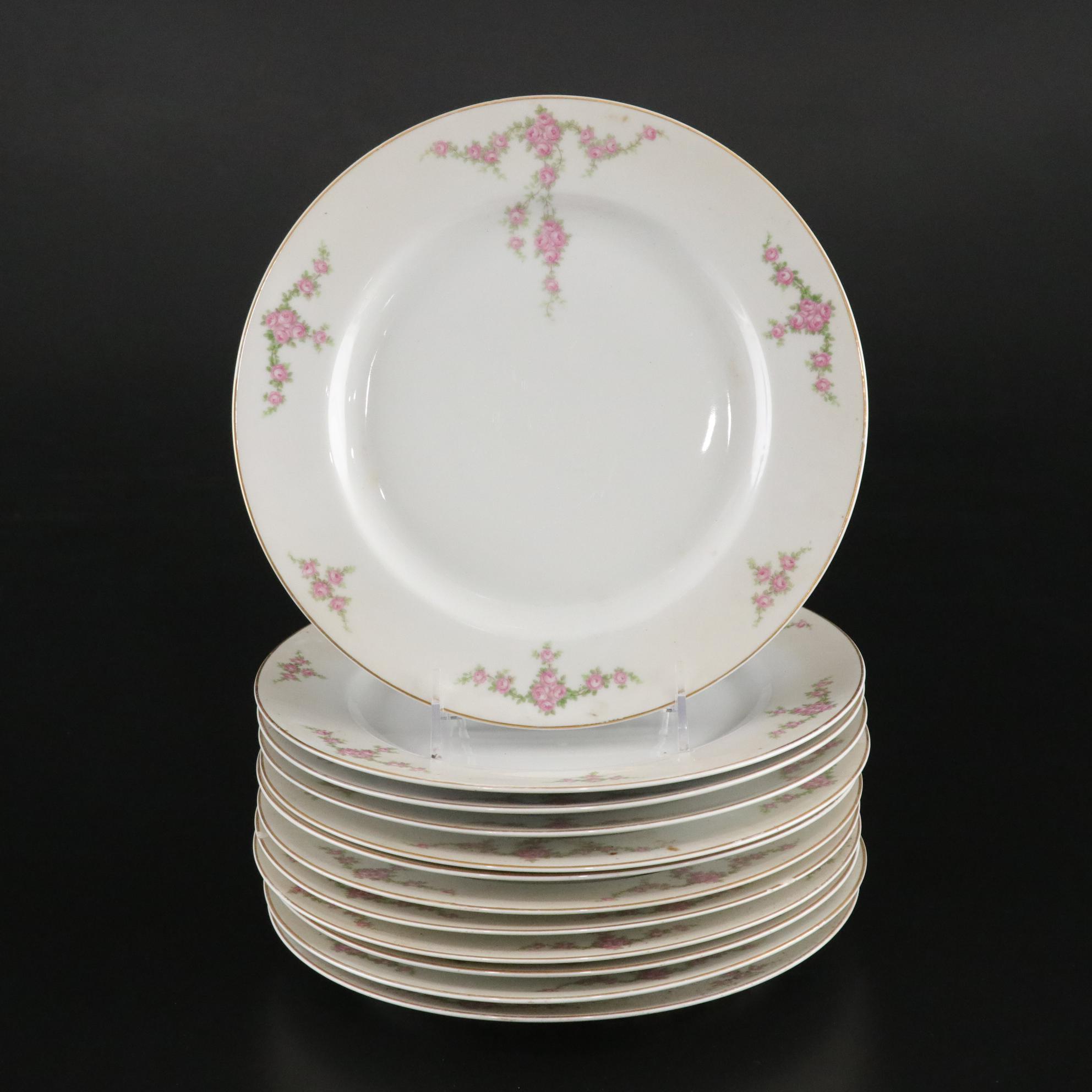 Haviland & Co. Limoges Covered Dish with Porcelain Dinner Plates