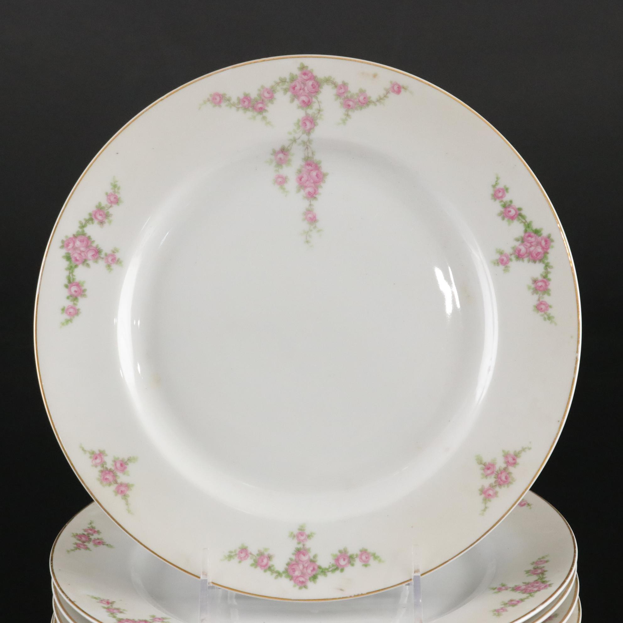 Haviland & Co. Limoges Covered Dish with Porcelain Dinner Plates