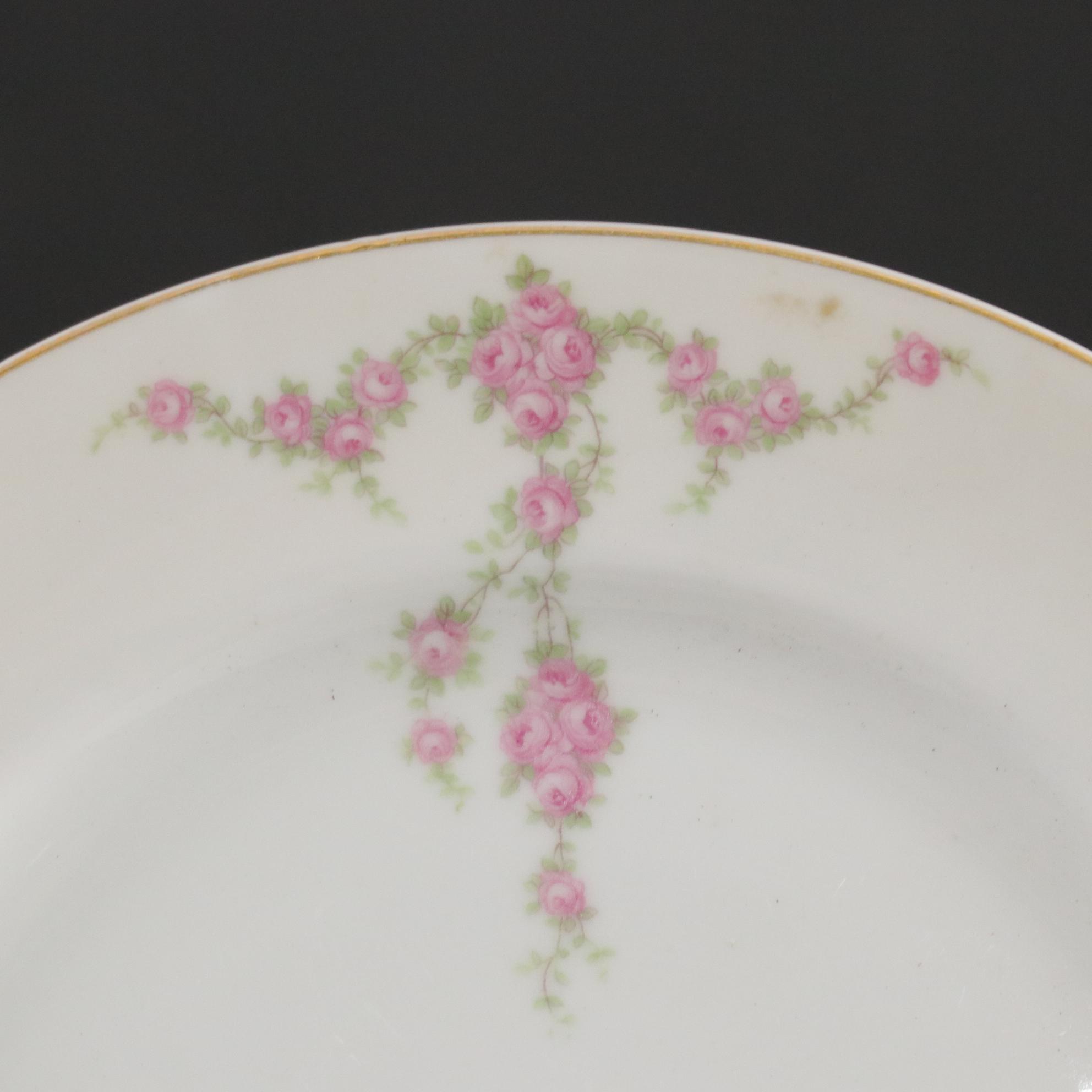 Haviland & Co. Limoges Covered Dish with Porcelain Dinner Plates
