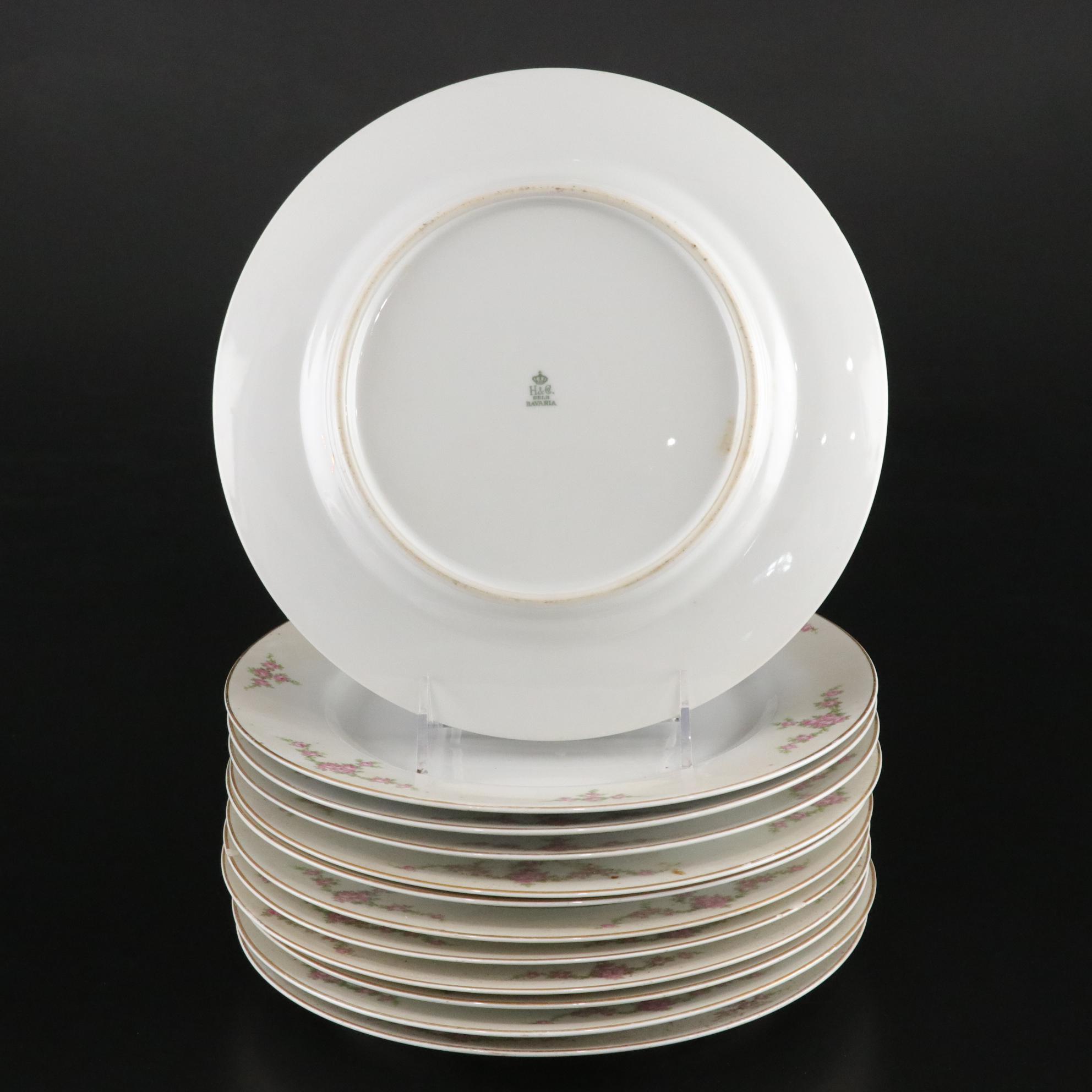 Haviland & Co. Limoges Covered Dish with Porcelain Dinner Plates