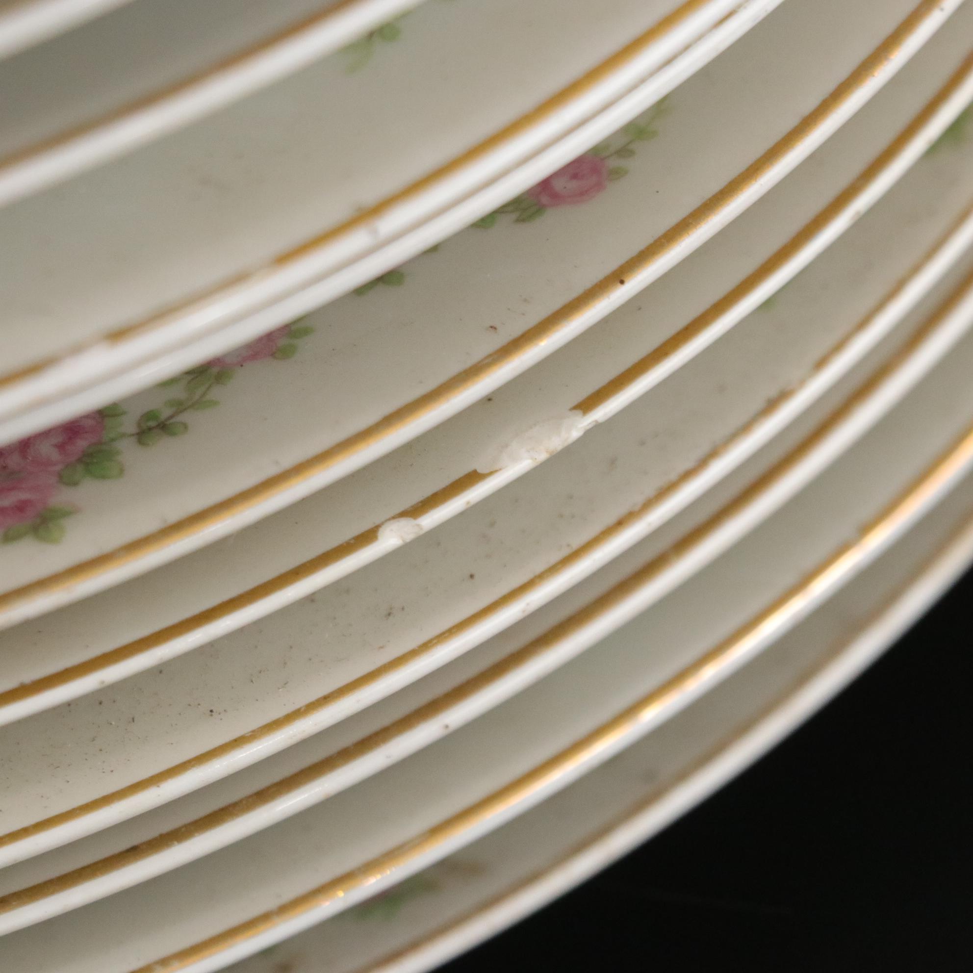 Haviland & Co. Limoges Covered Dish with Porcelain Dinner Plates