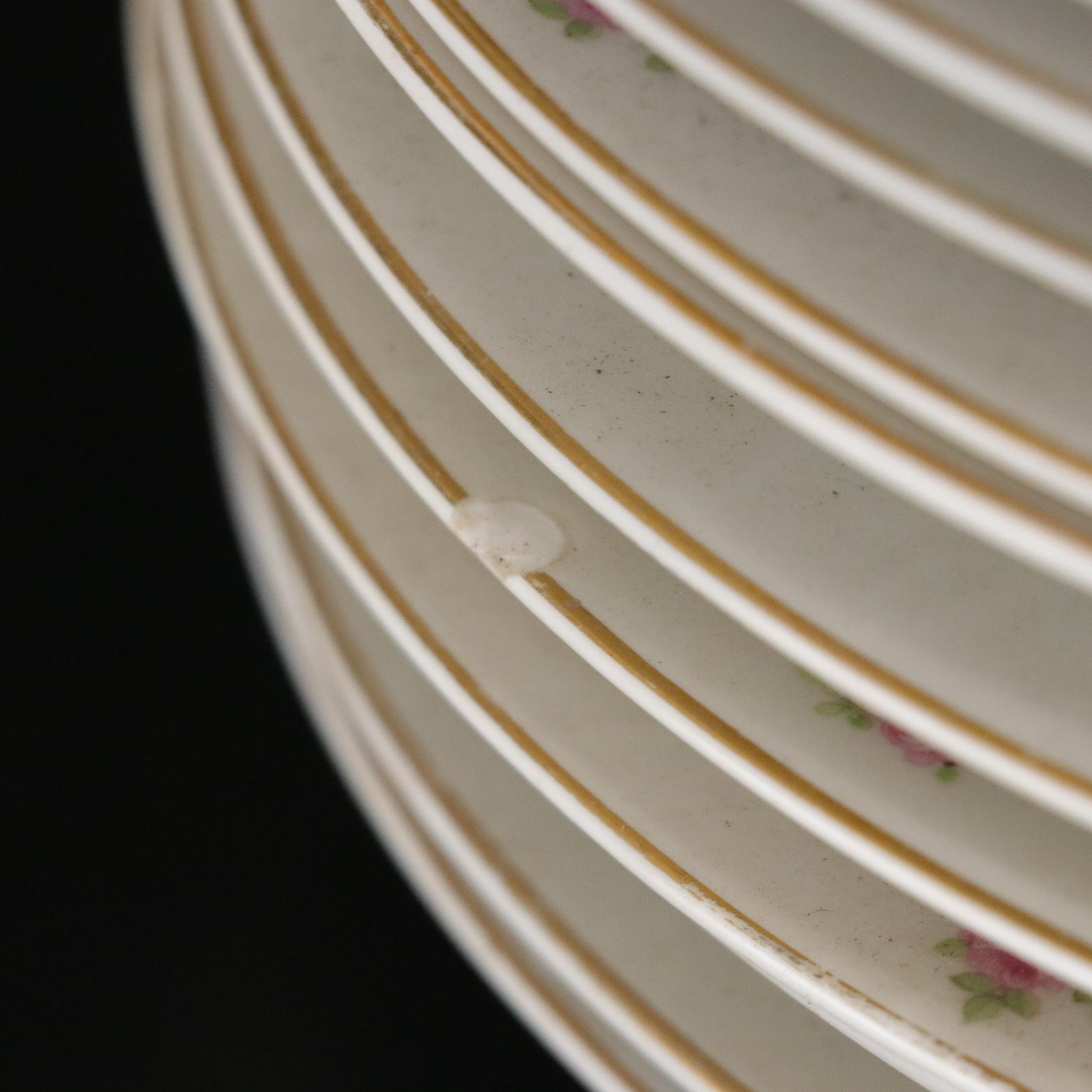 Haviland & Co. Limoges Covered Dish with Porcelain Dinner Plates