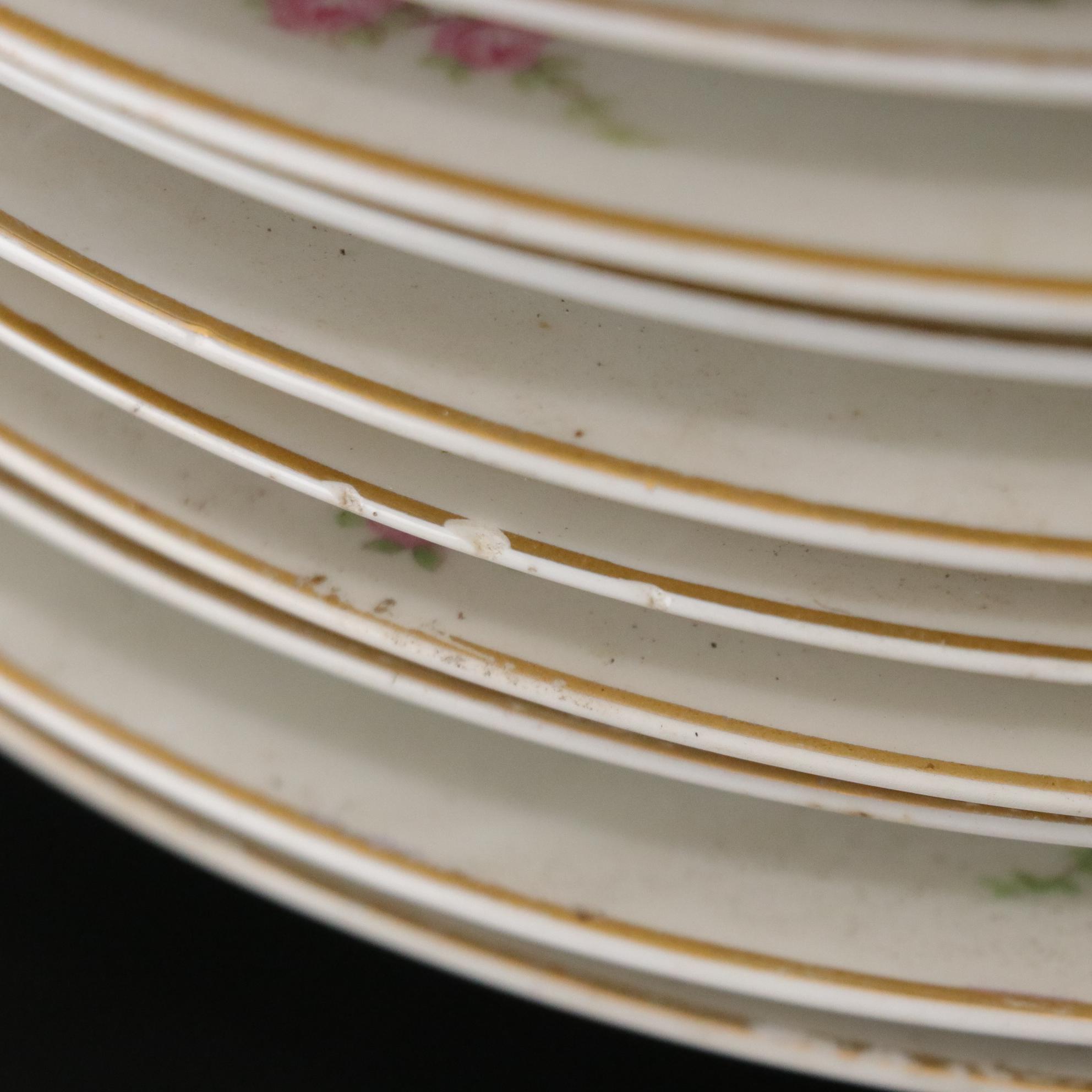 Haviland & Co. Limoges Covered Dish with Porcelain Dinner Plates