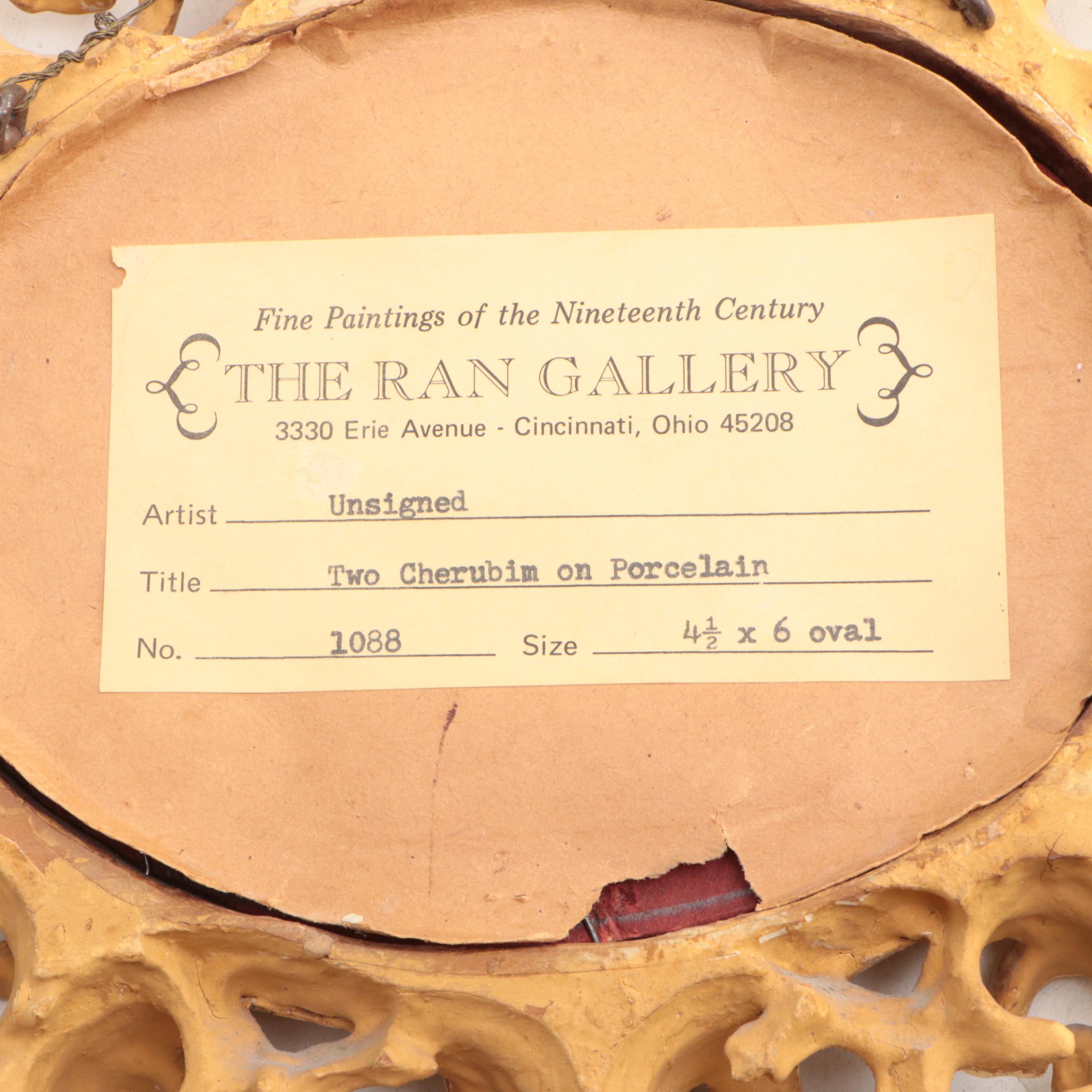 German Porcelain Cherubs from the "Sistine Madonna" after Raphael Plaque