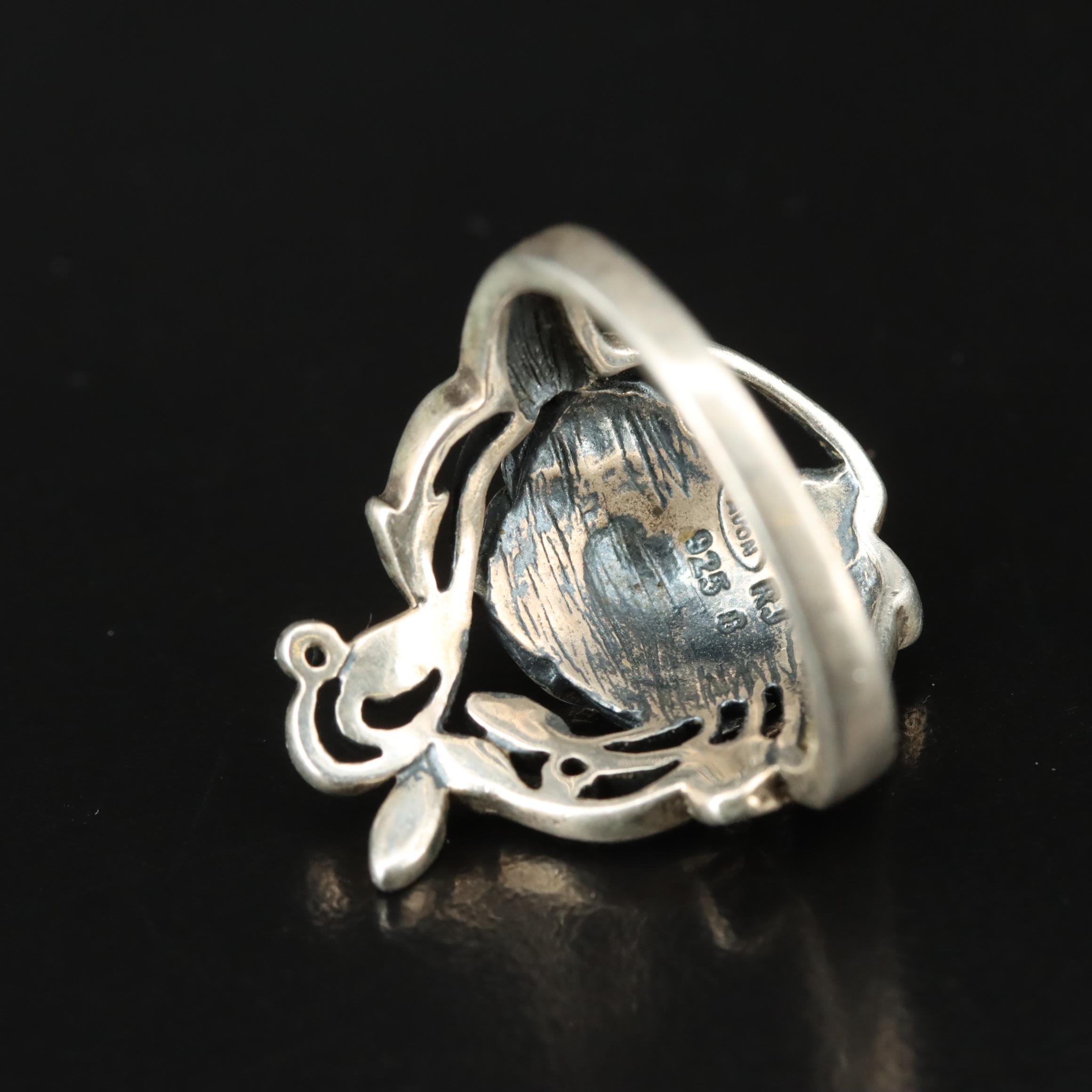 Avon Sterling Rhinestone Flower Ring