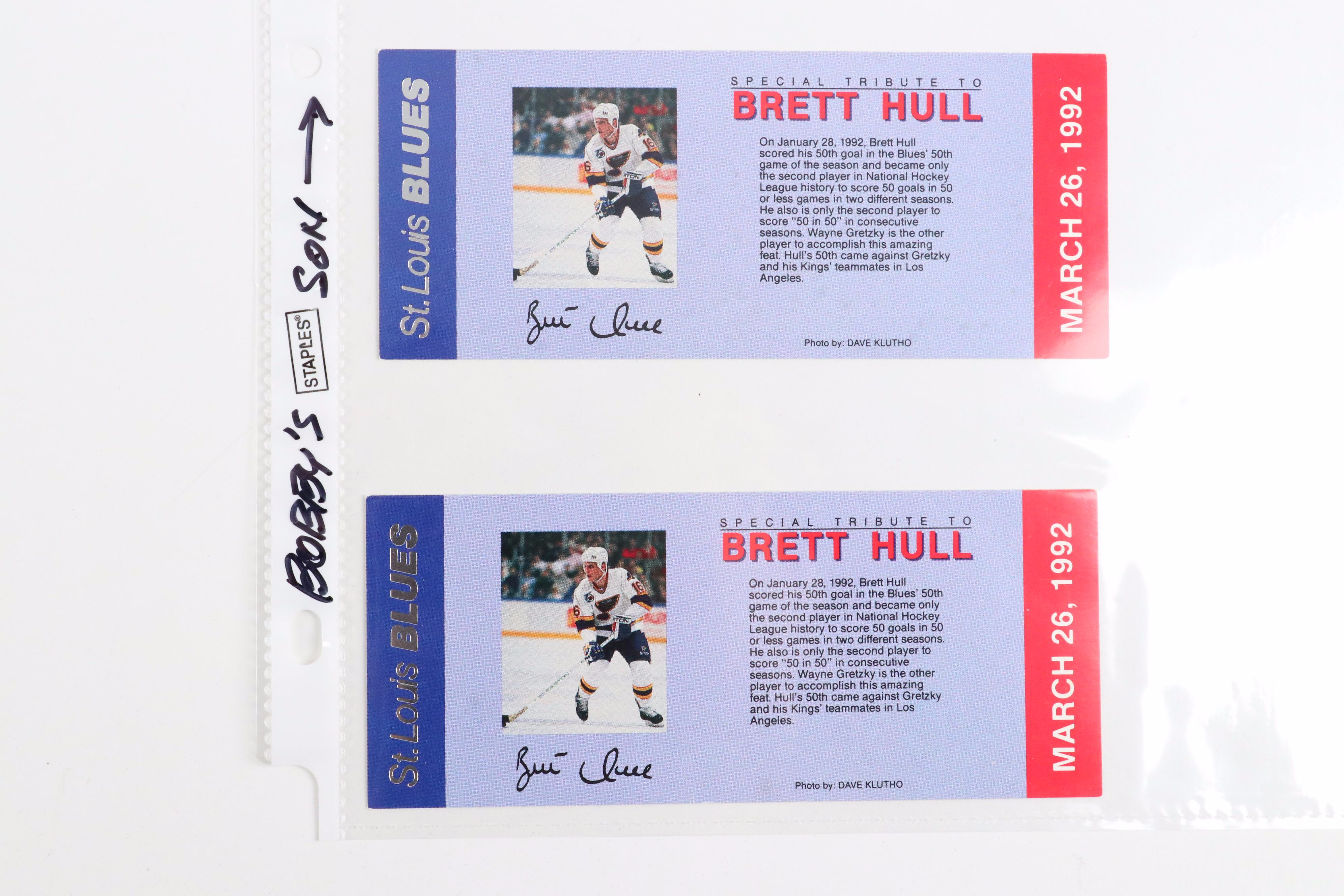 Bobby Hull Signed Chicago Blackhawks Large Hockey Photo with More