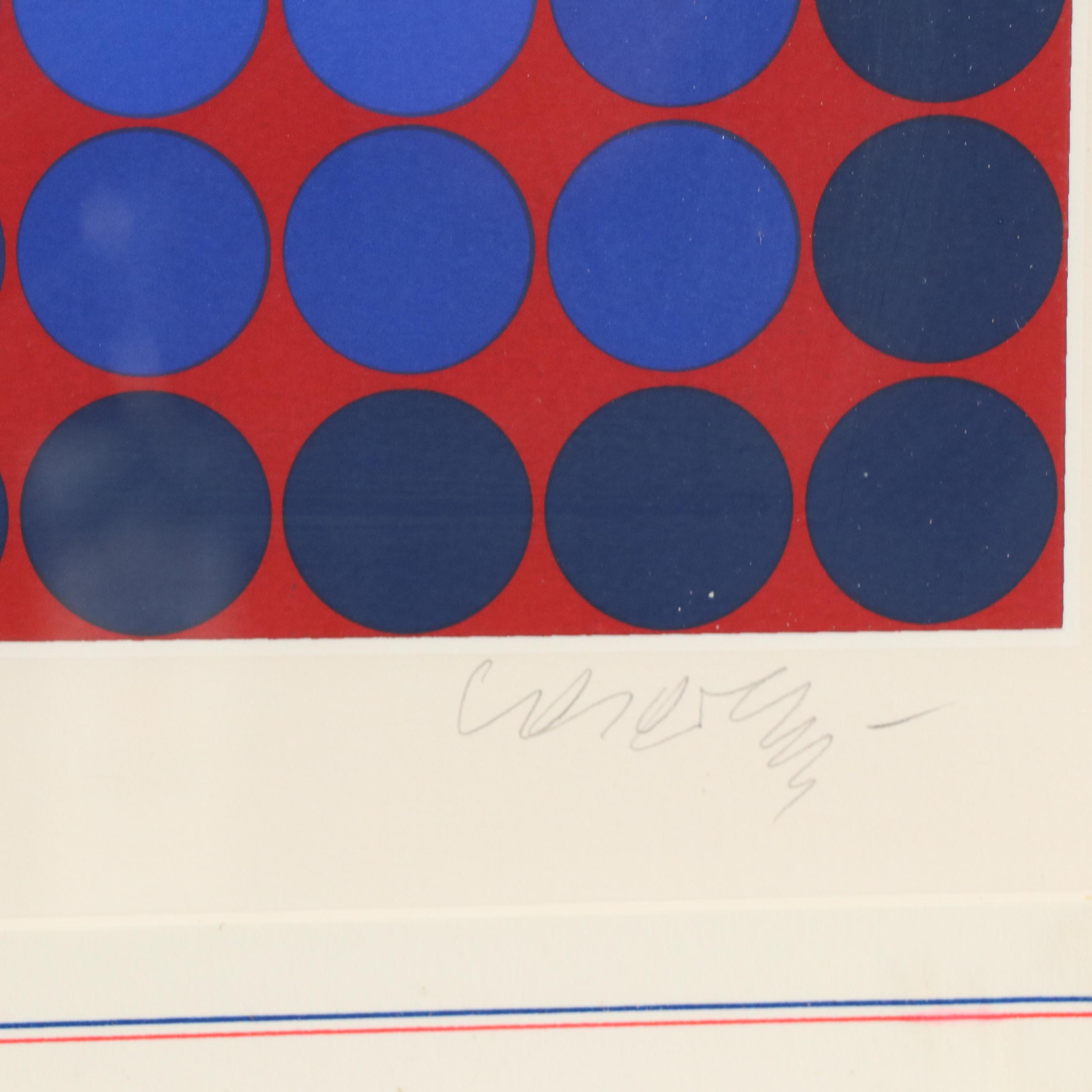 Victor Vasarely Op Art Serigraph "Novega," Circa 1980