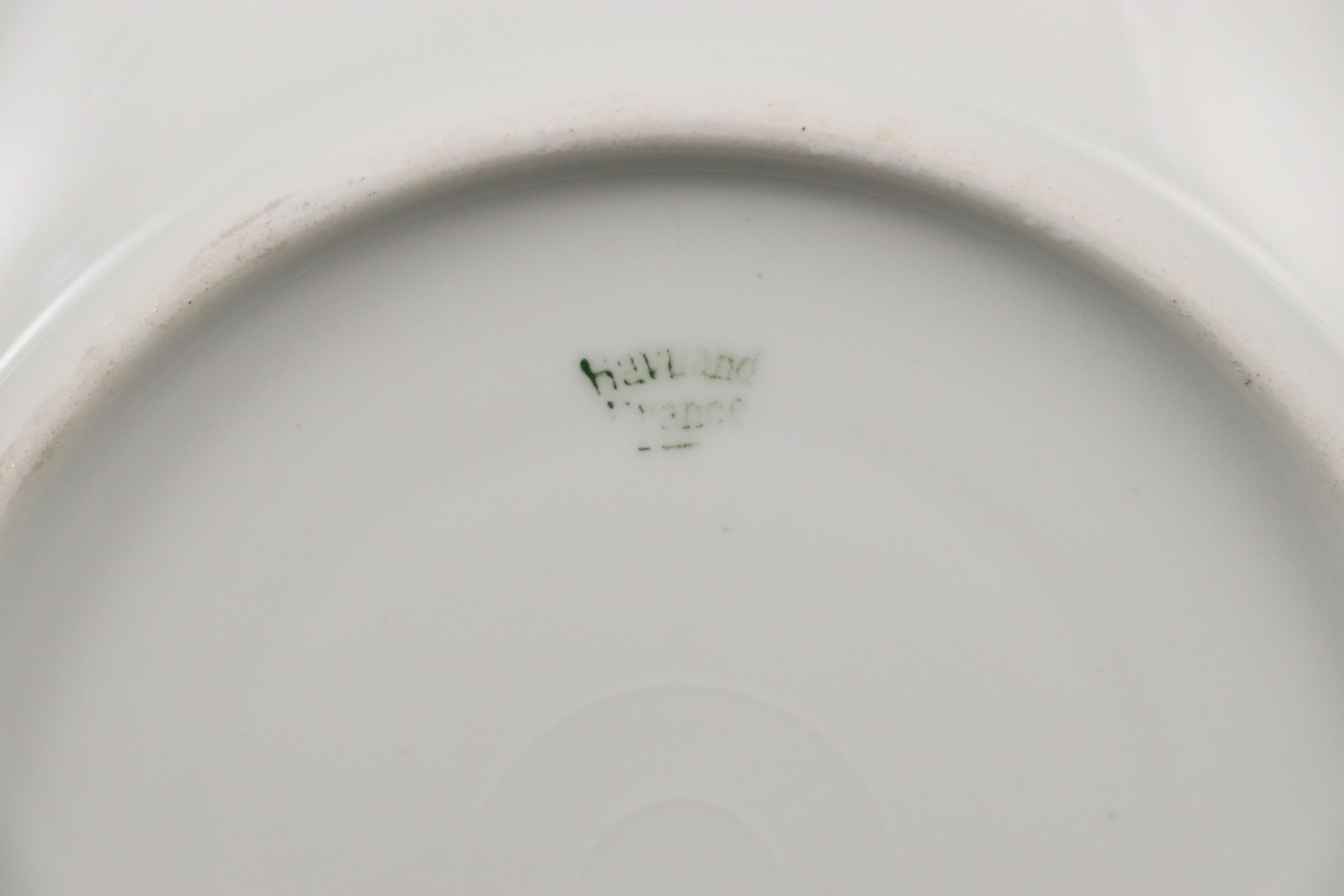 Peerless Bavarian Porcelain Bread & Butter Plates, Teacups, and Saucers, 20th C.