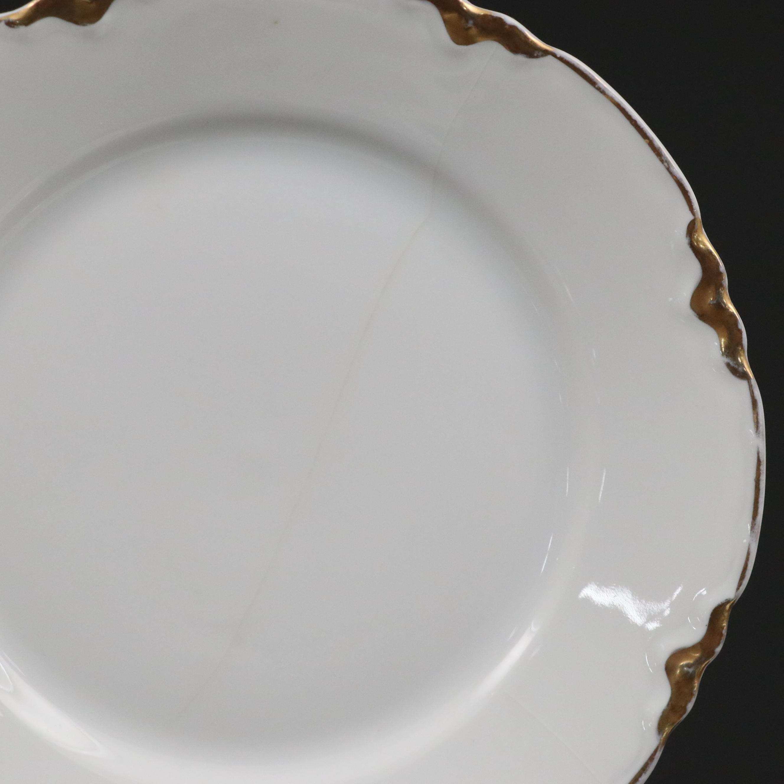 Peerless Bavarian Porcelain Bread & Butter Plates, Teacups, and Saucers, 20th C.