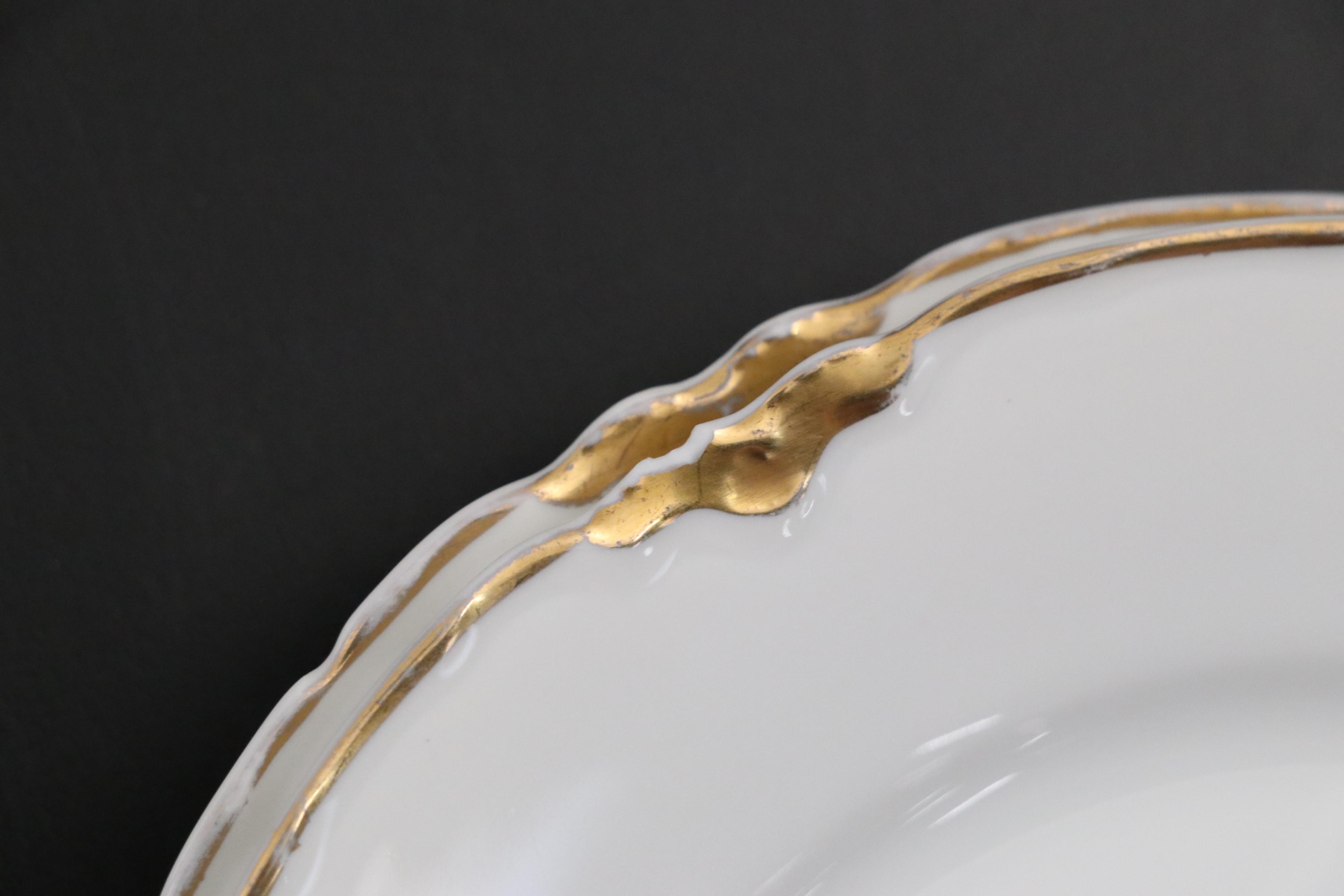 Peerless Bavarian Porcelain Bread & Butter Plates, Teacups, and Saucers, 20th C.