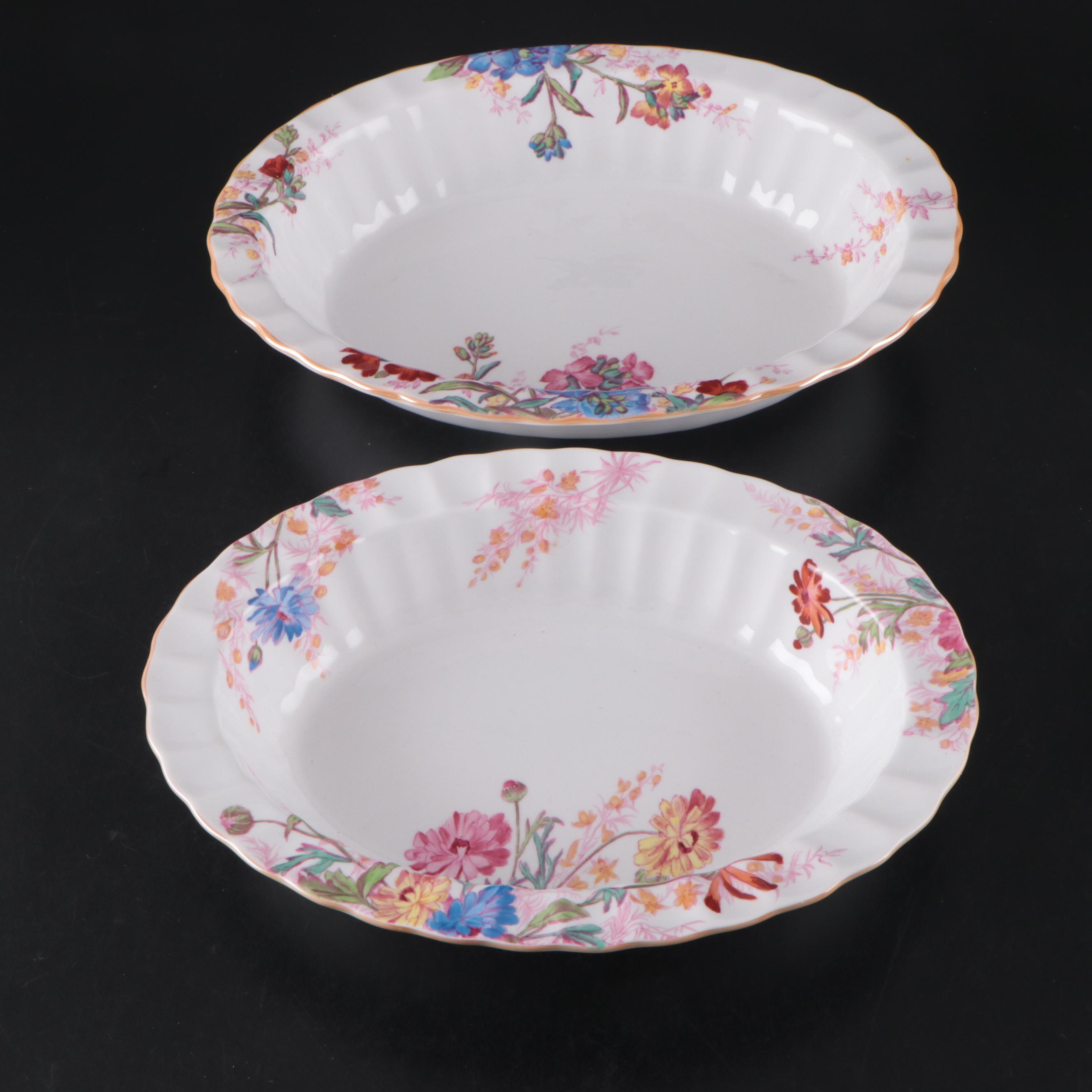 Spode "Chelsea Garden" Scalloped Mustard Trim Dinnerware, Mid to Late 20th C.