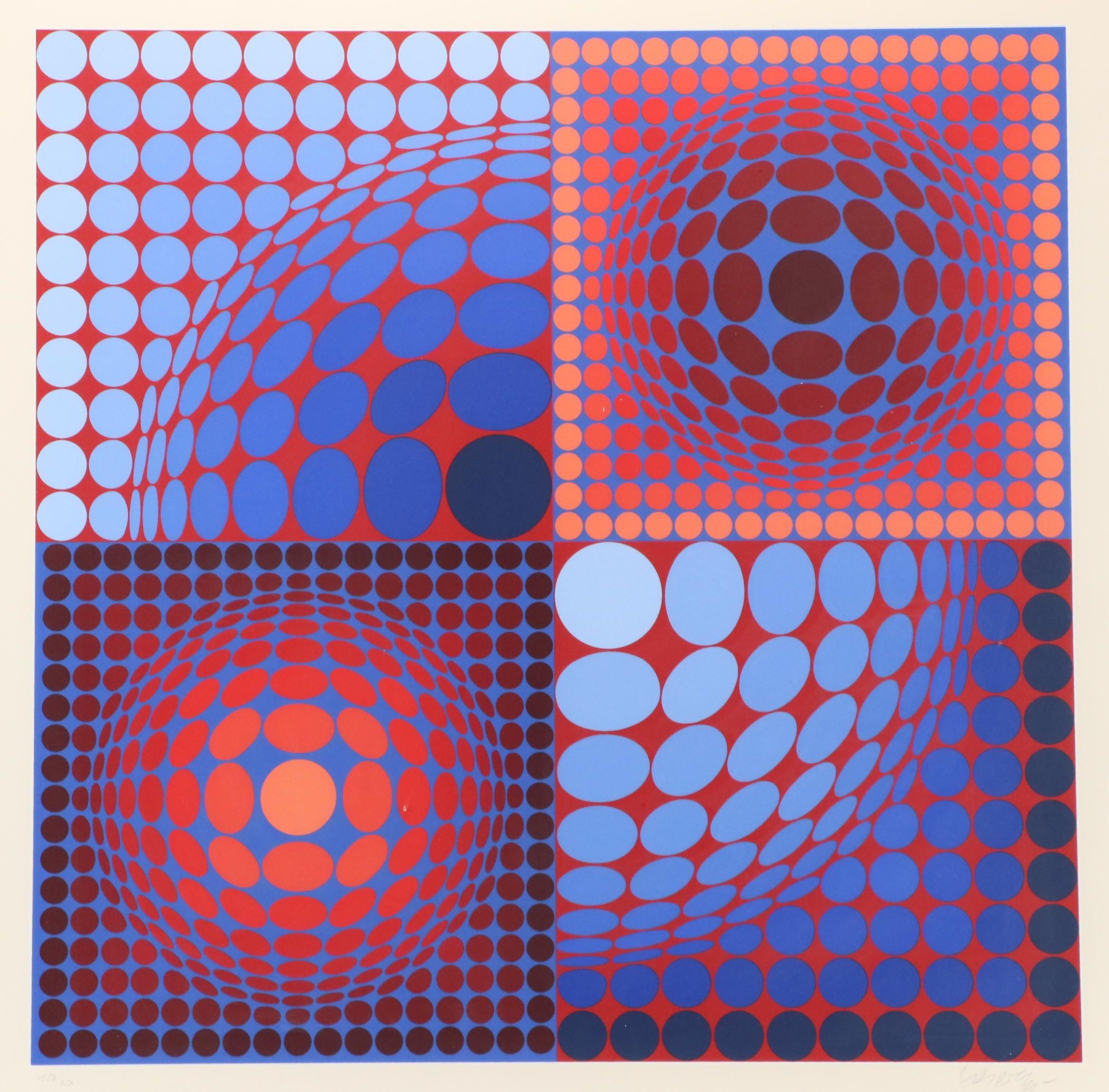 Victor Vasarely Op Art Serigraph "Novega," Circa 1980