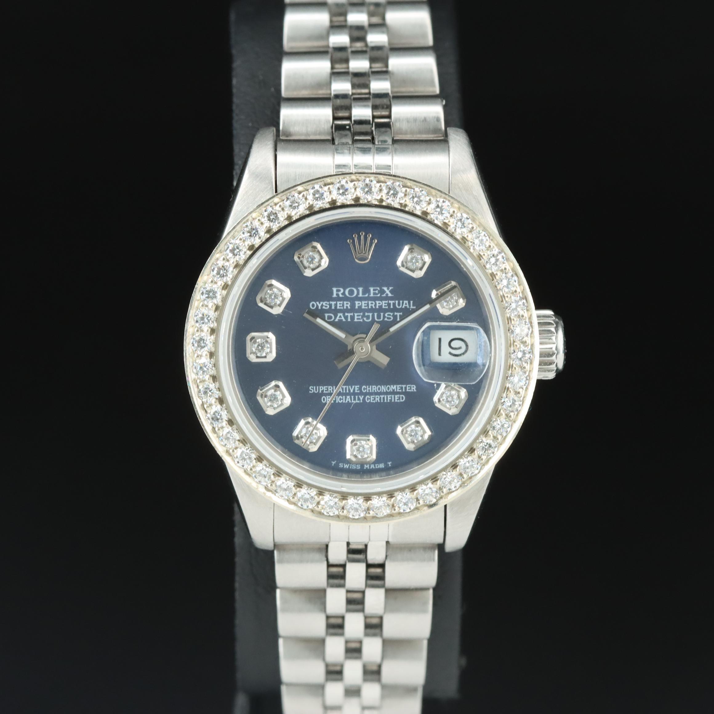 1995 Rolex Custom Diamond Dial and Bezel Datejust Watch