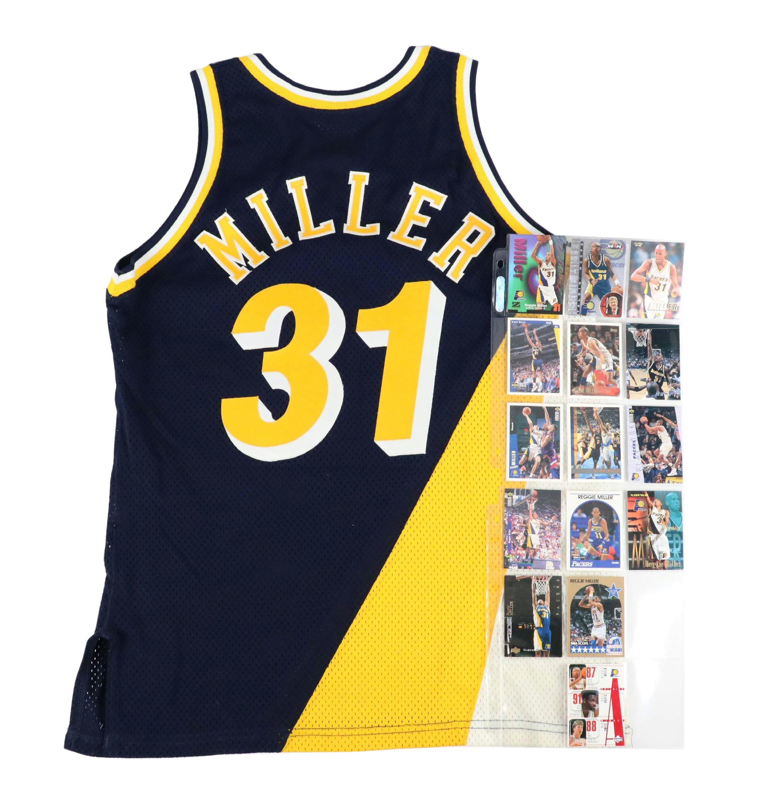 Reggie Miller Indiana Pacers Authentic Jersey with Basketball Cards