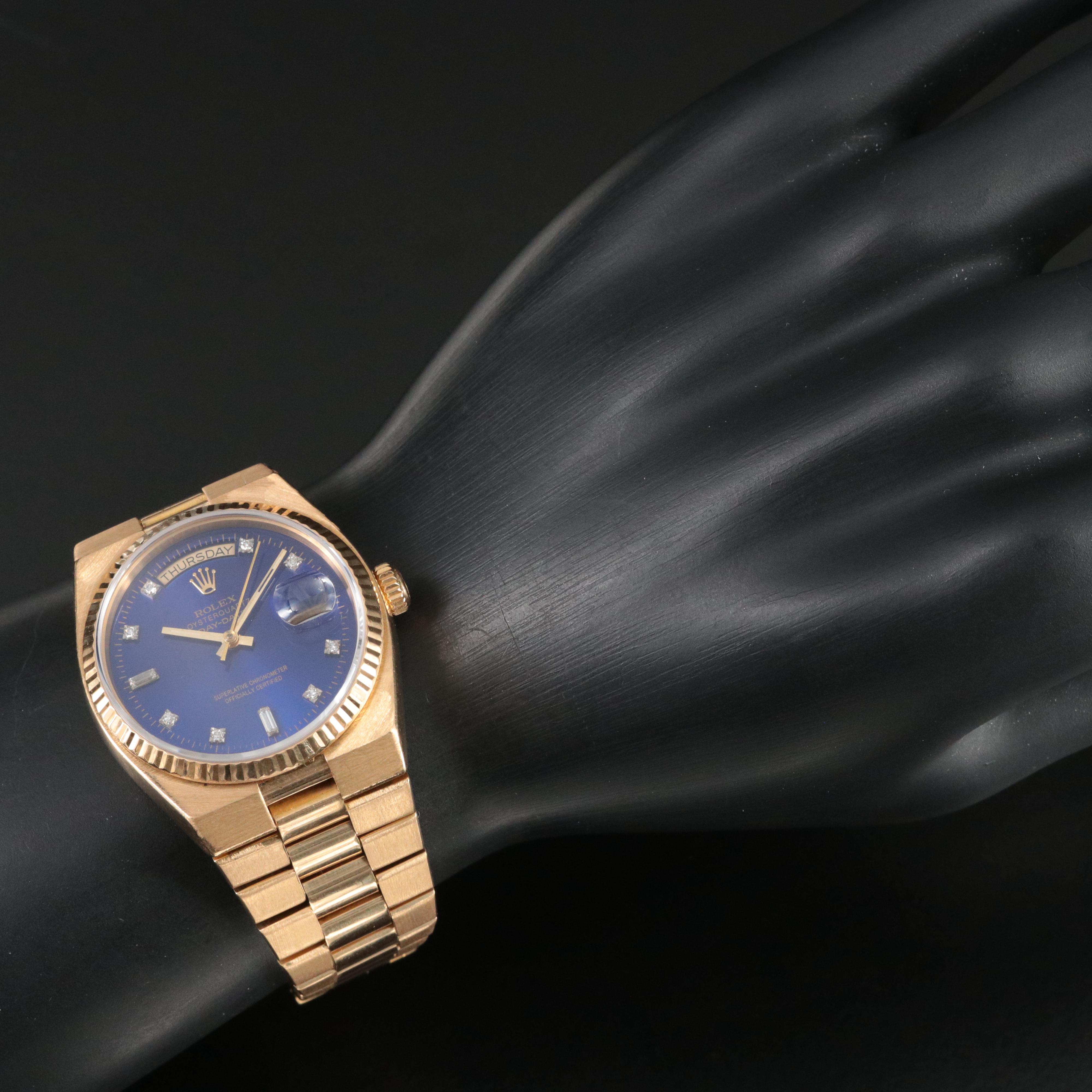 1983 Rolex Custom Diamond Dial OysterQuartz Day-Date Watch