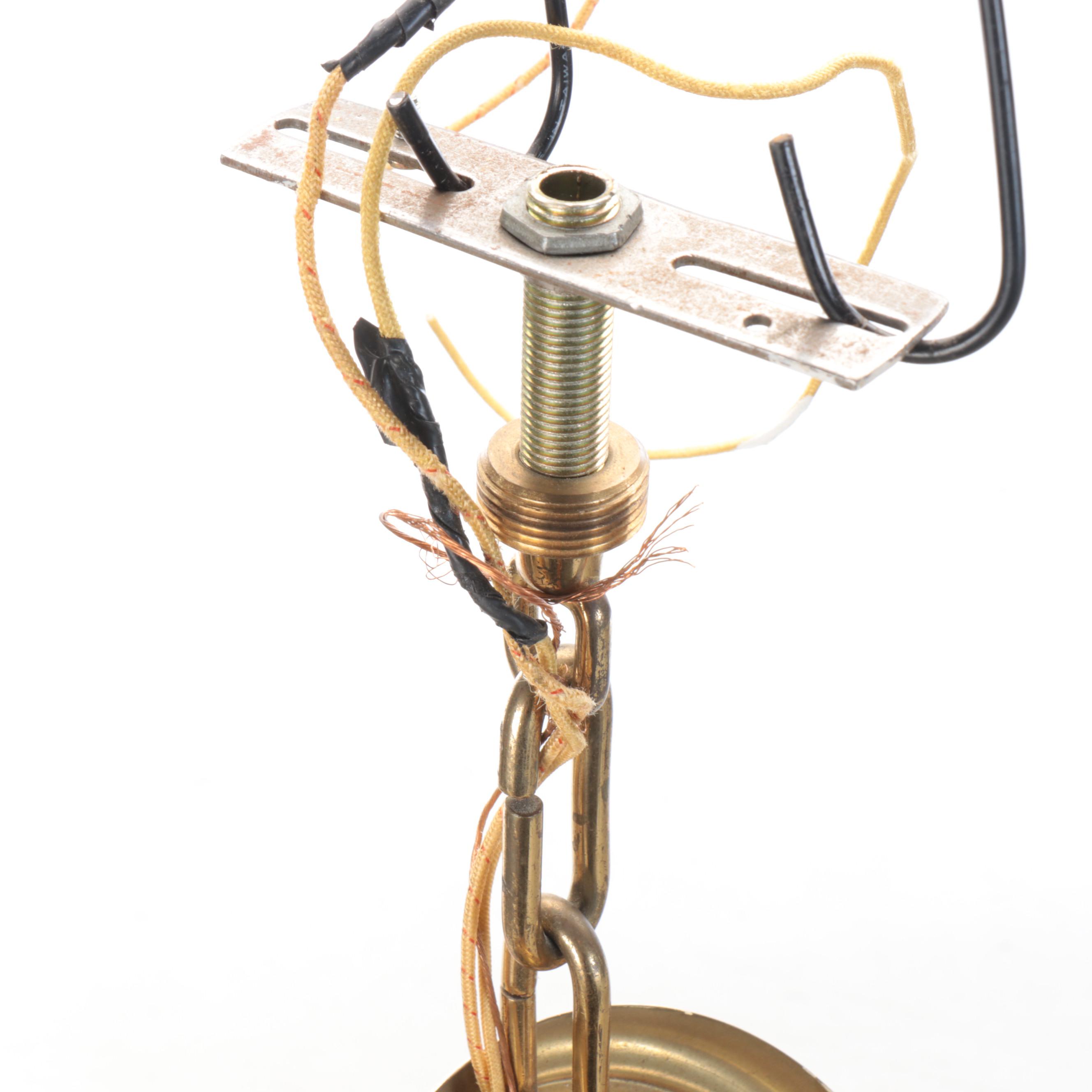 Virginia Metalcrafters Dutch Baroque Brass Six-Arm Chandelier, Vintage