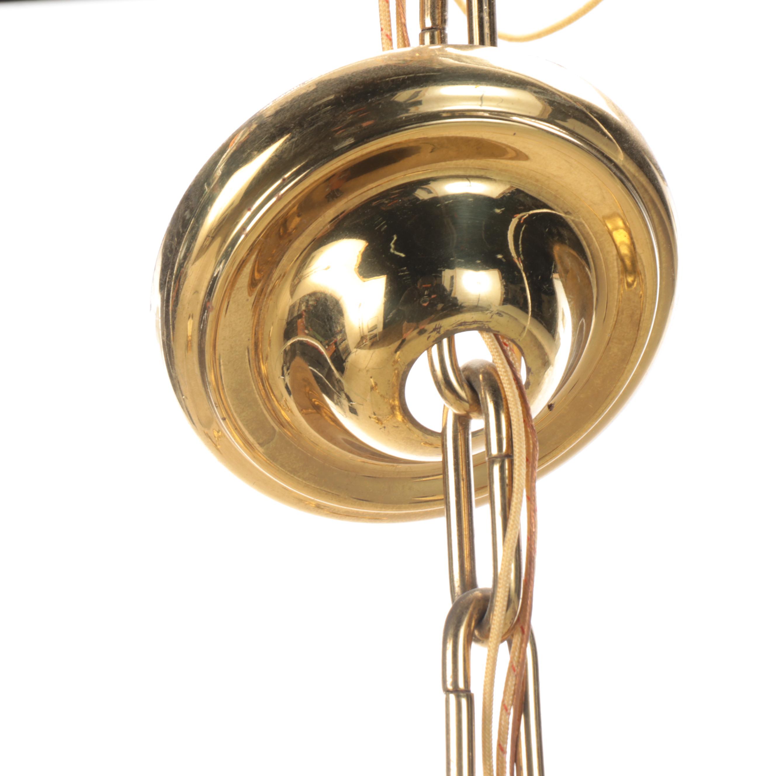 Virginia Metalcrafters Dutch Baroque Brass Six-Arm Chandelier, Vintage