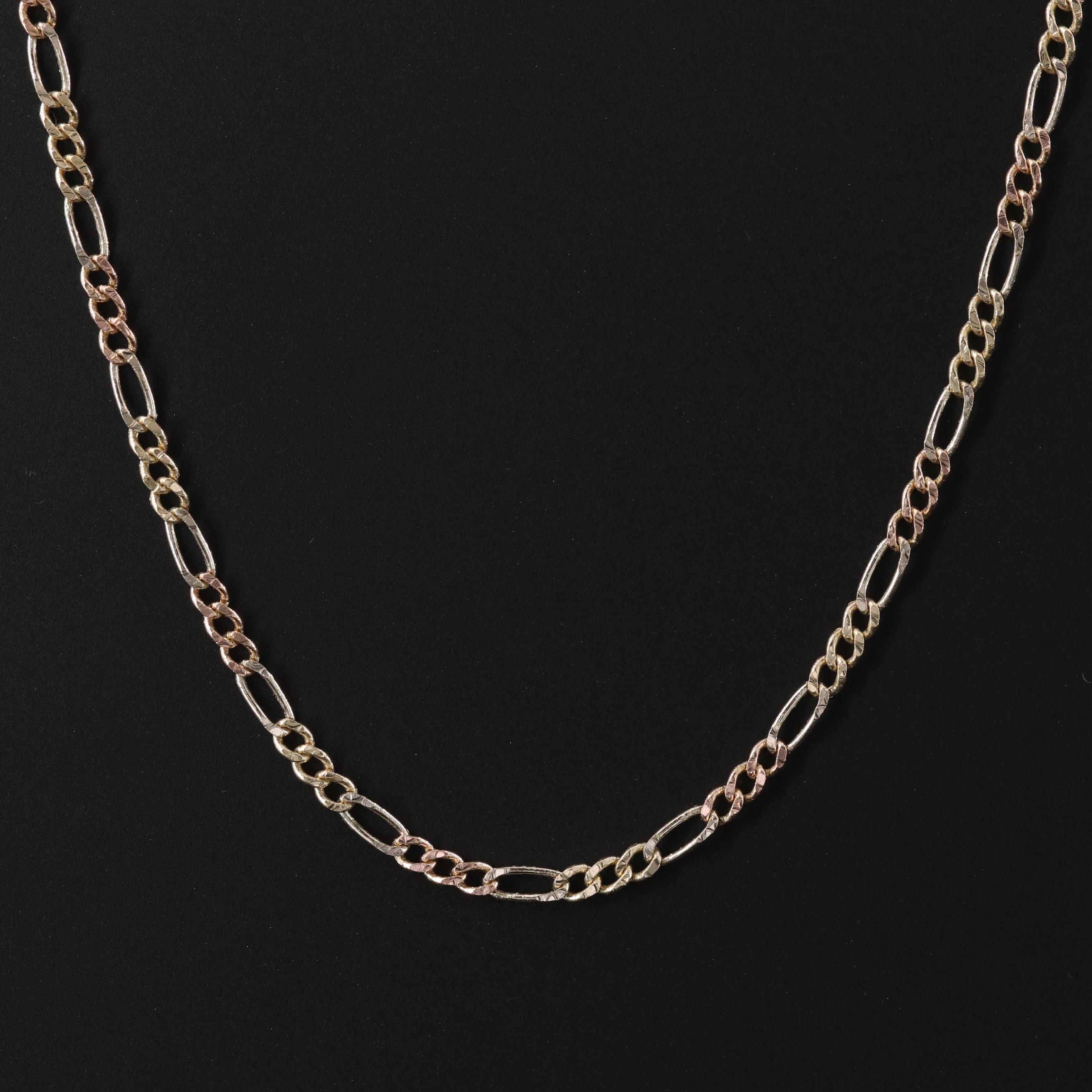 10K Figaro Chain Necklace