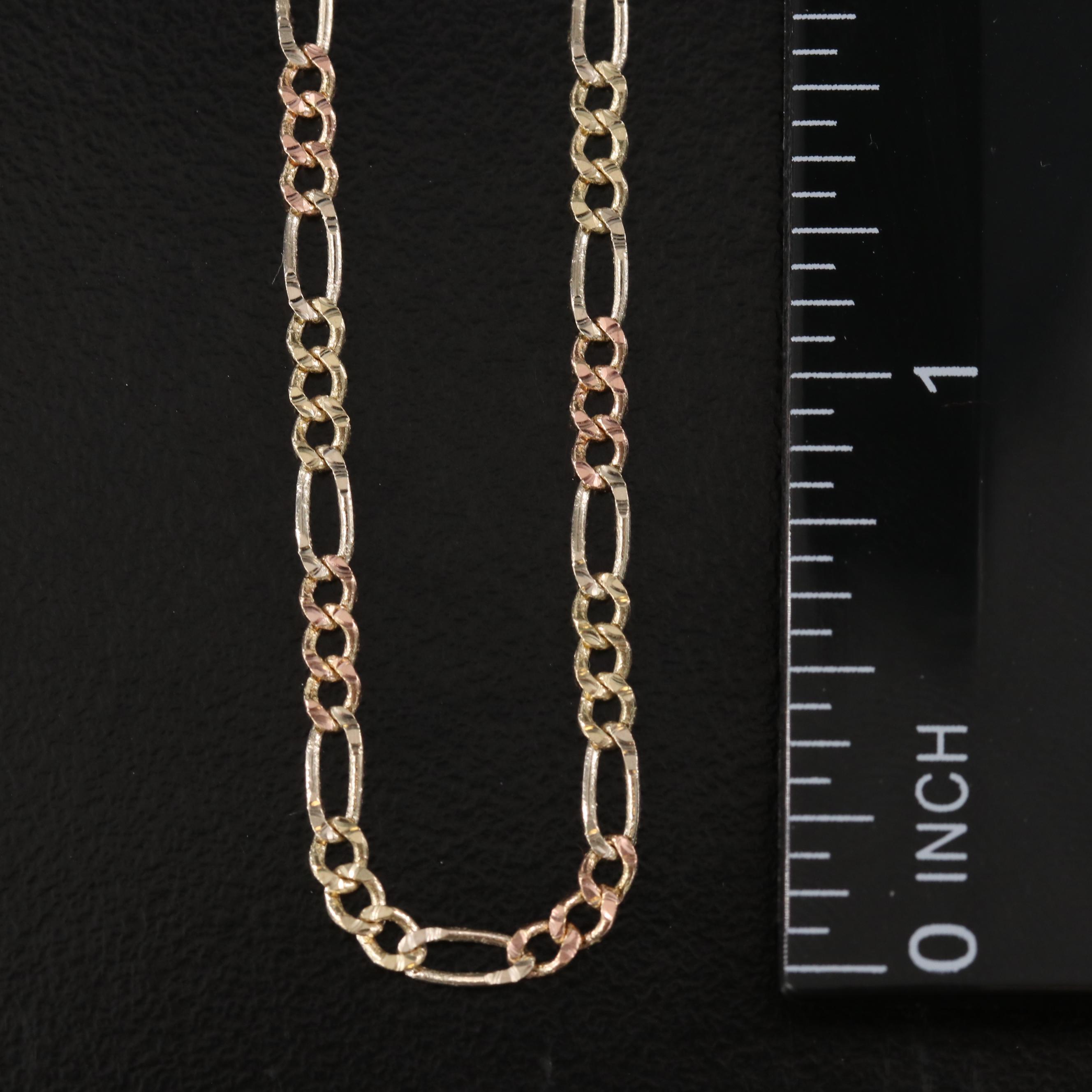 10K Figaro Chain Necklace