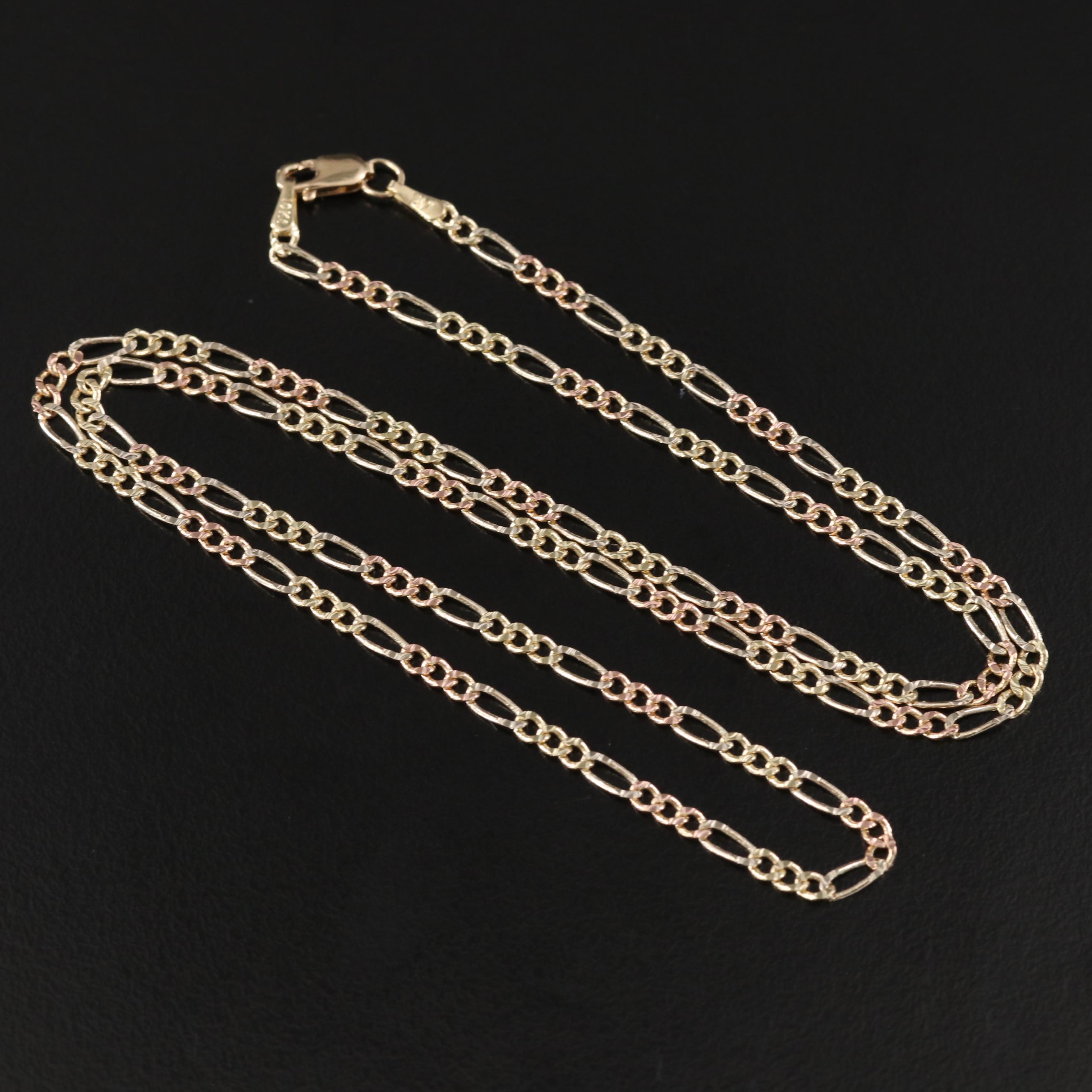 10K Figaro Chain Necklace