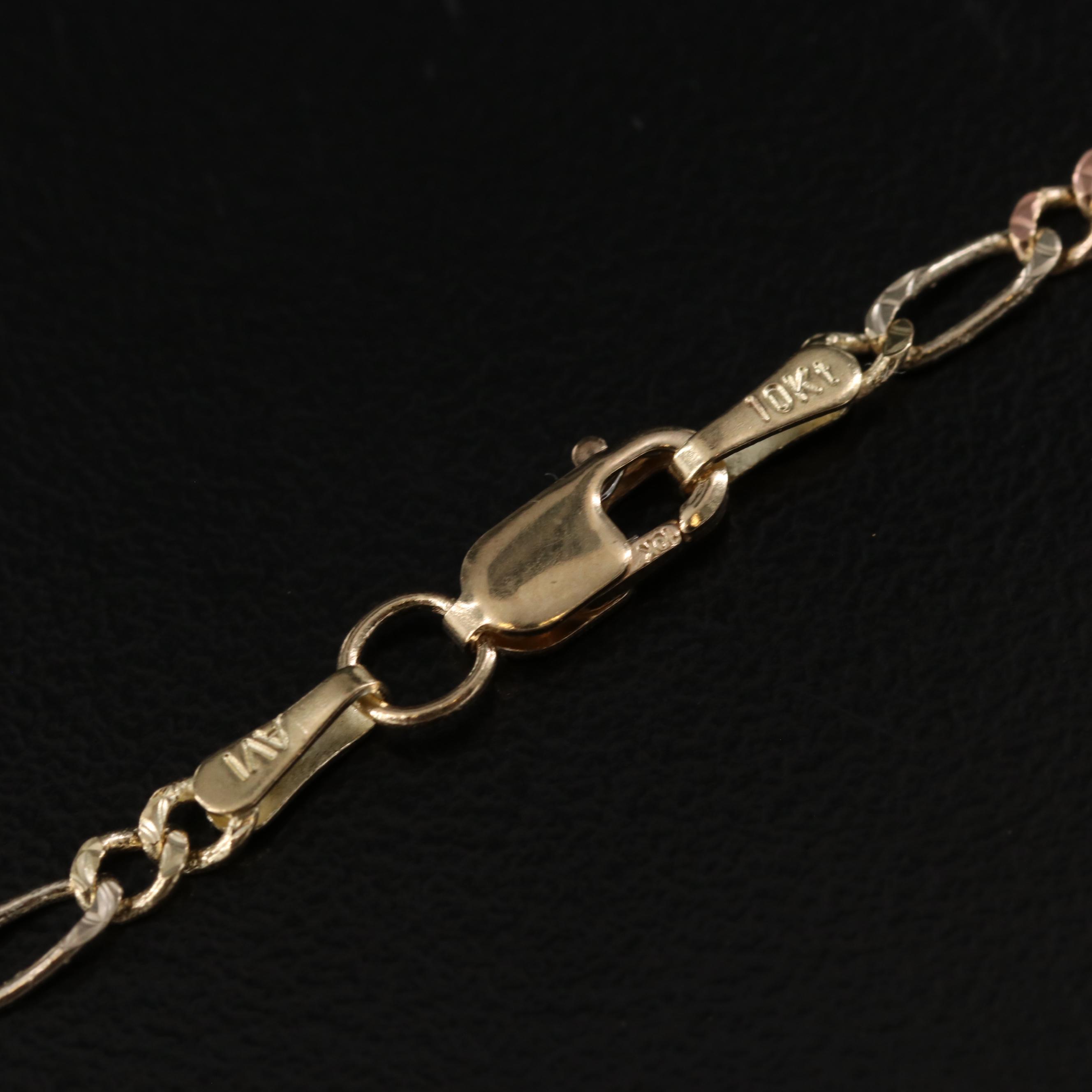 10K Figaro Chain Necklace