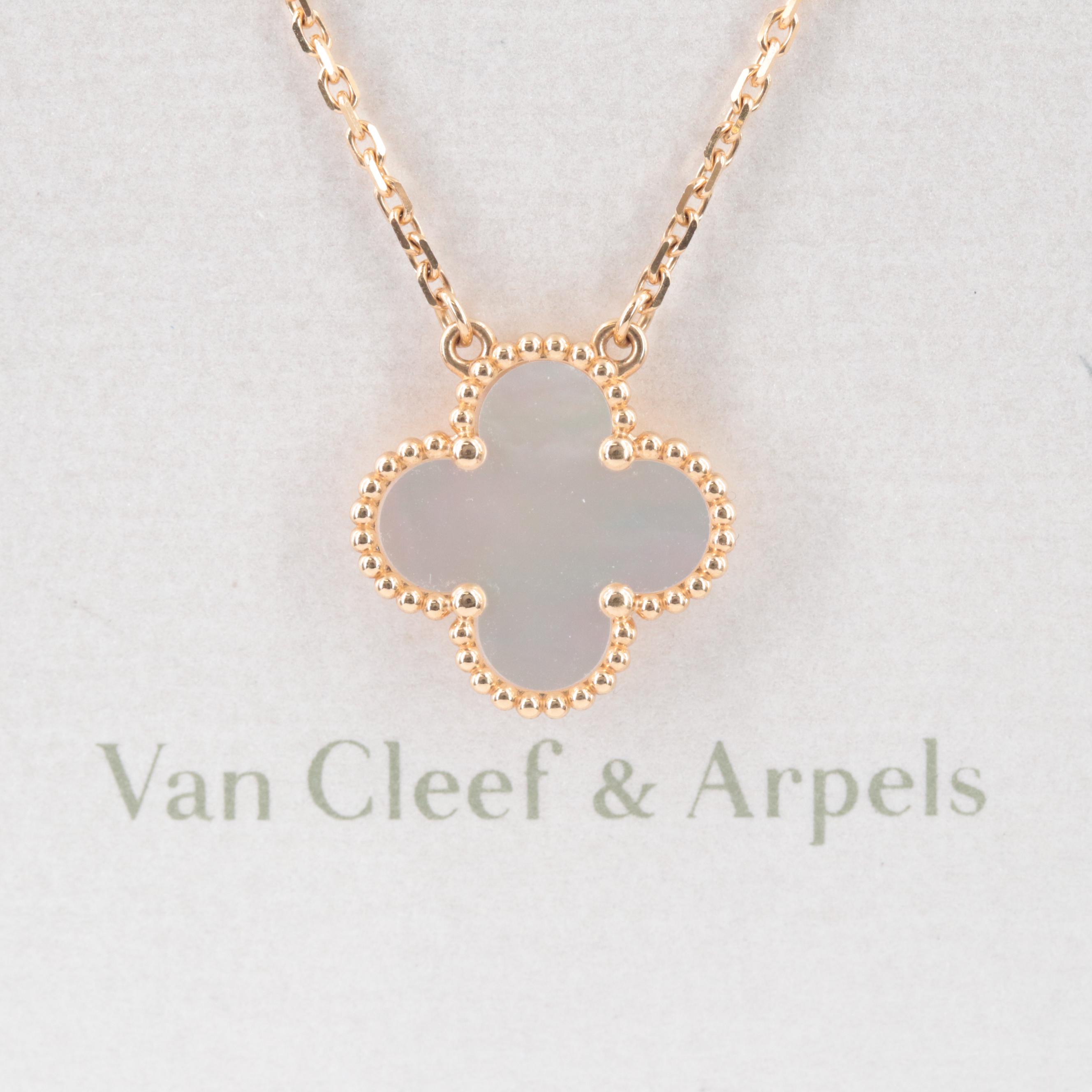Van Cleef & Arpels Alhambra 18K Mother-of-Pearl Necklace