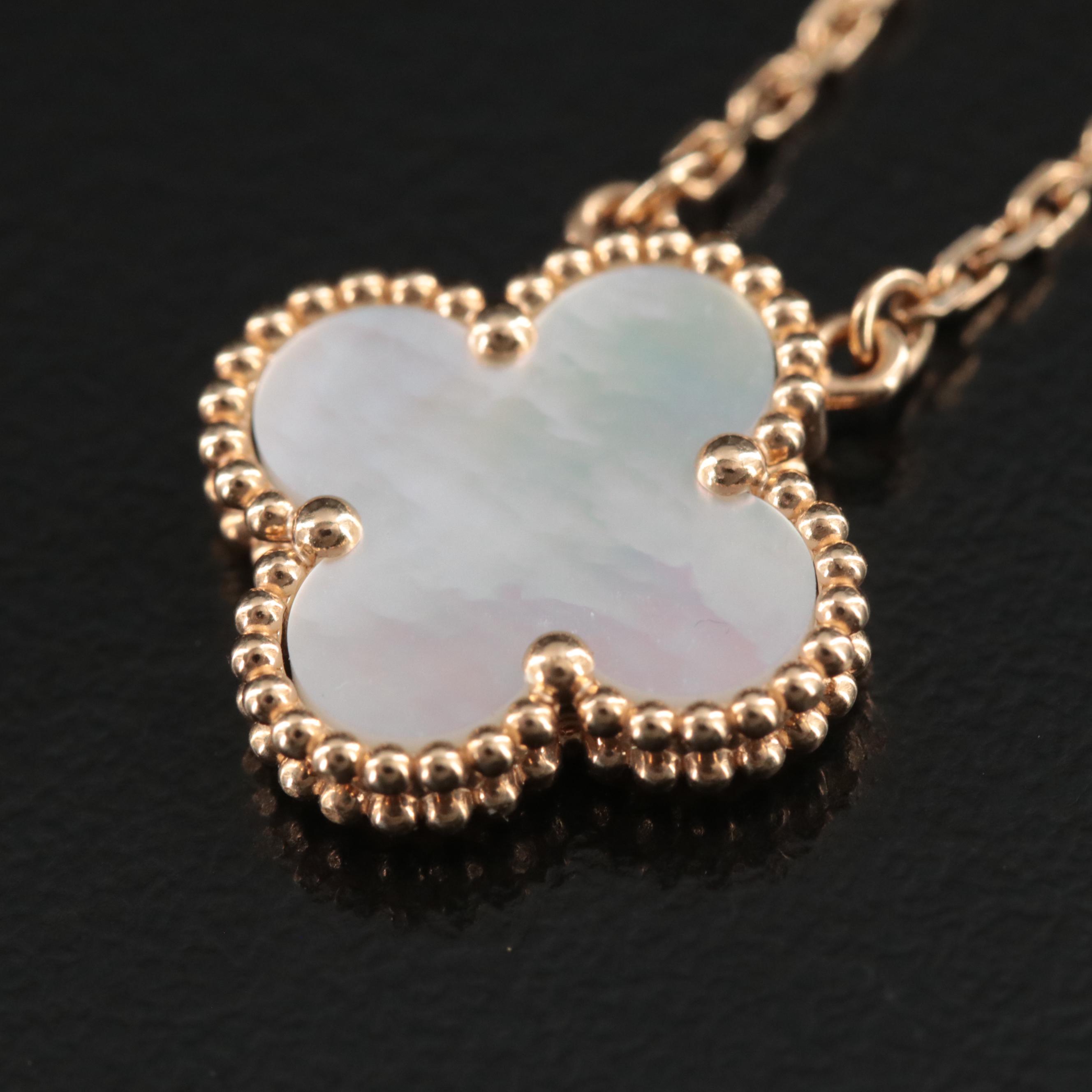 Van Cleef & Arpels Alhambra 18K Mother-of-Pearl Necklace