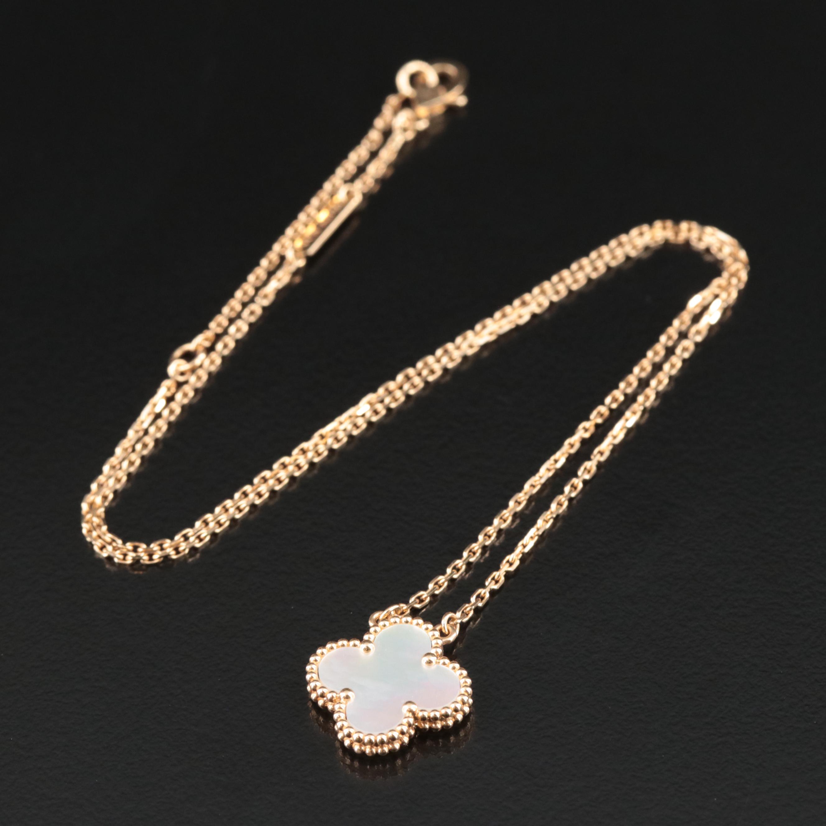Van Cleef & Arpels Alhambra 18K Mother-of-Pearl Necklace