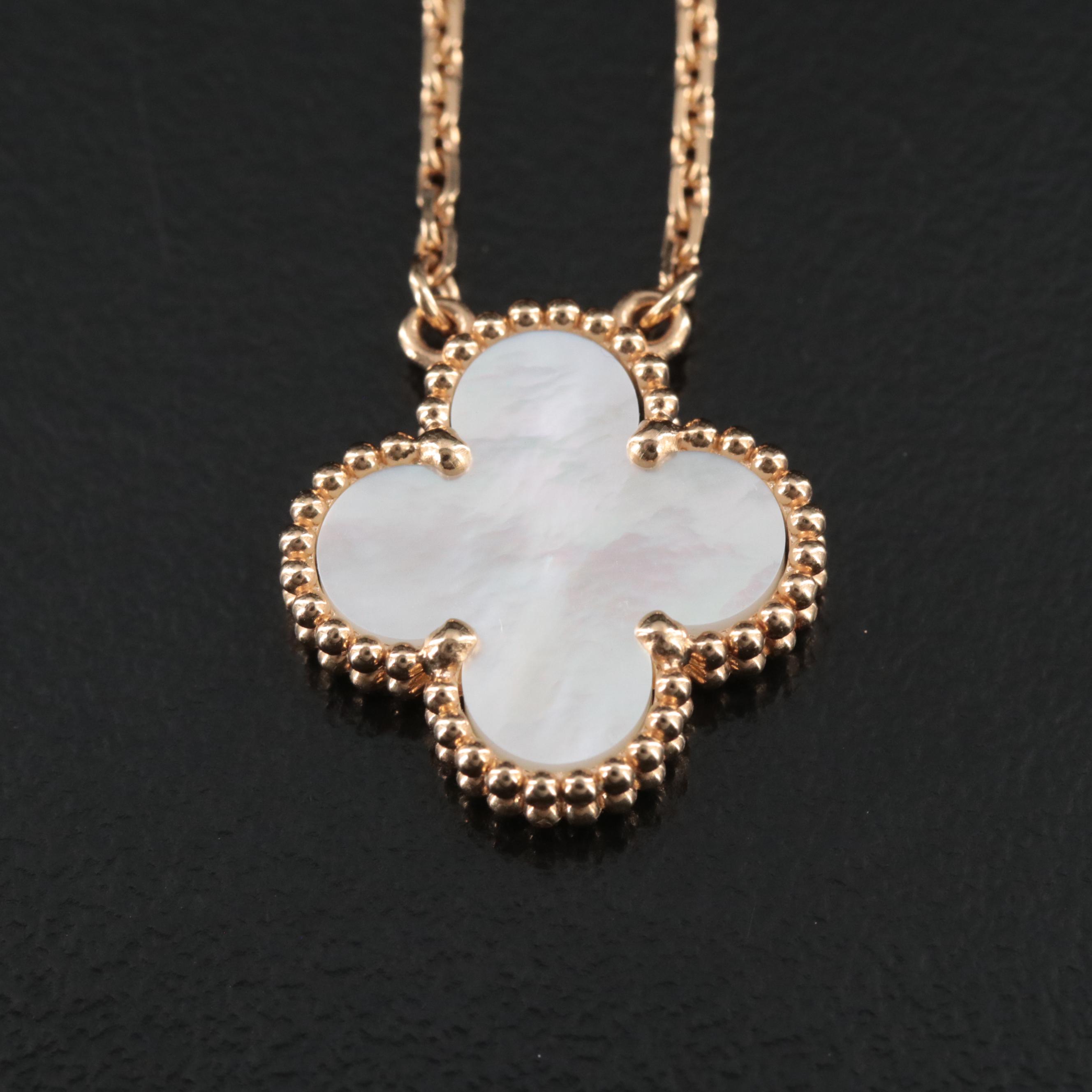 Van Cleef & Arpels Alhambra 18K Mother-of-Pearl Necklace