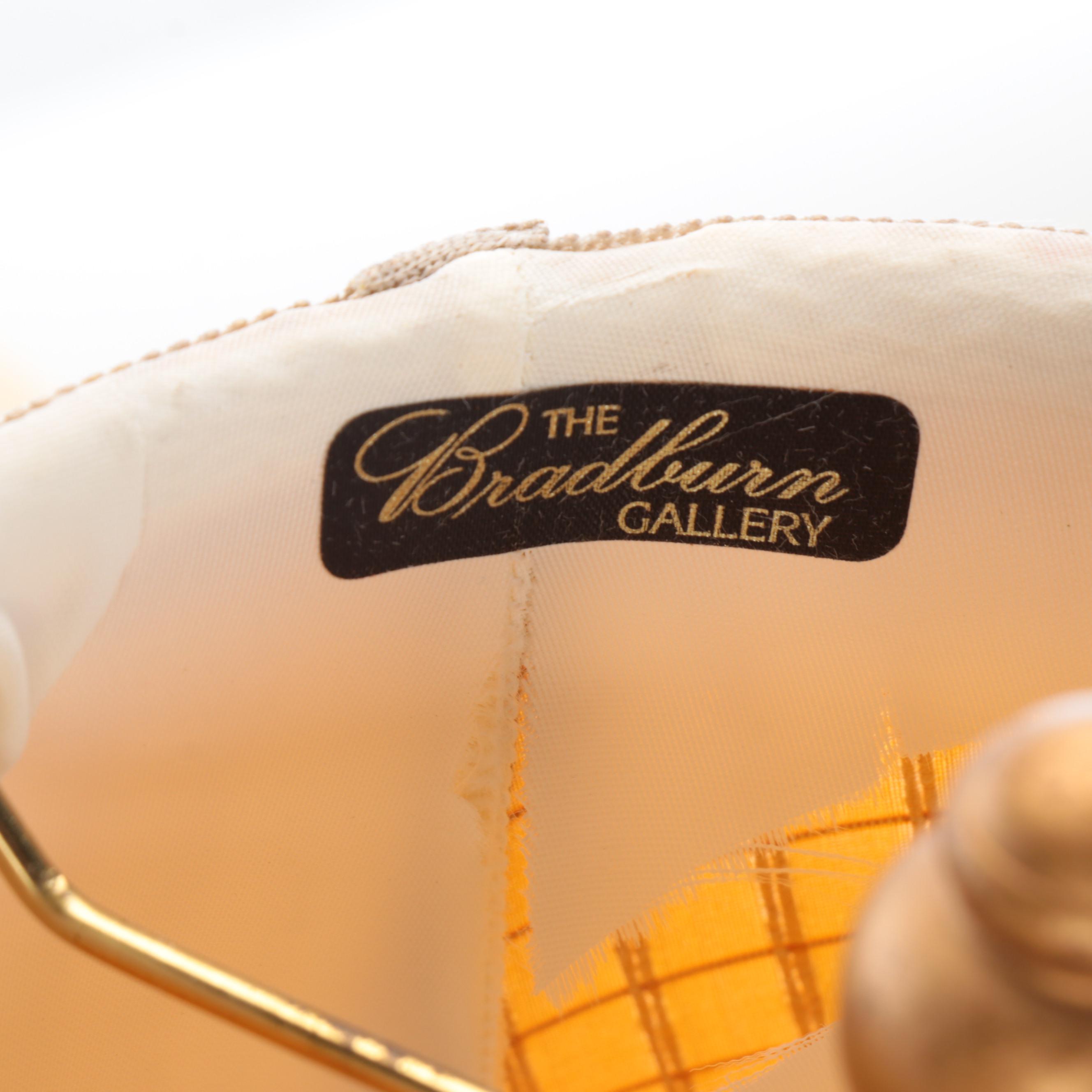 Paid of Oriental Accent Lattice Pattern Ceramic Lamps with Bradburn Shades