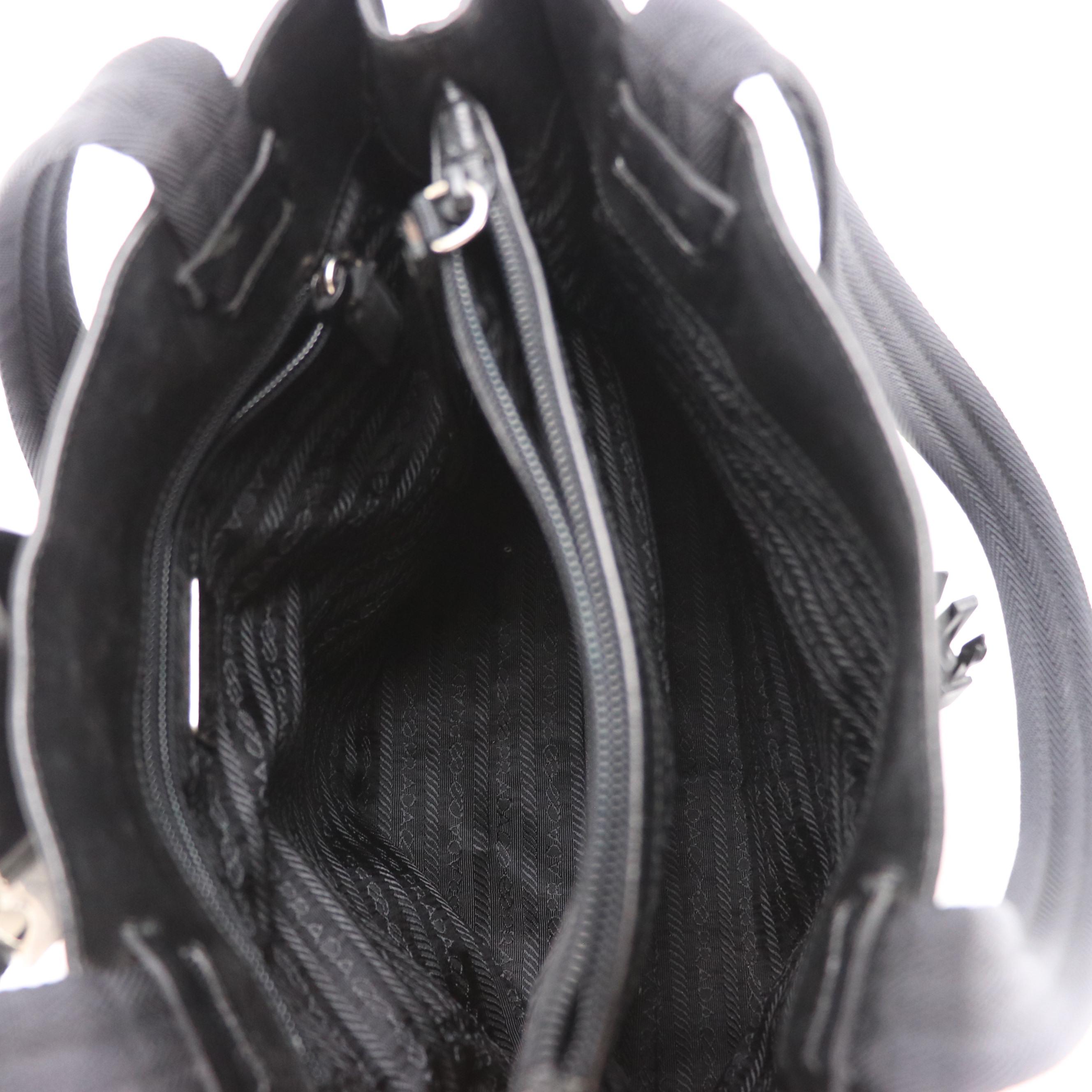 Prada Buckle Strap Shoulder Bag in Black Tessuto Nylon