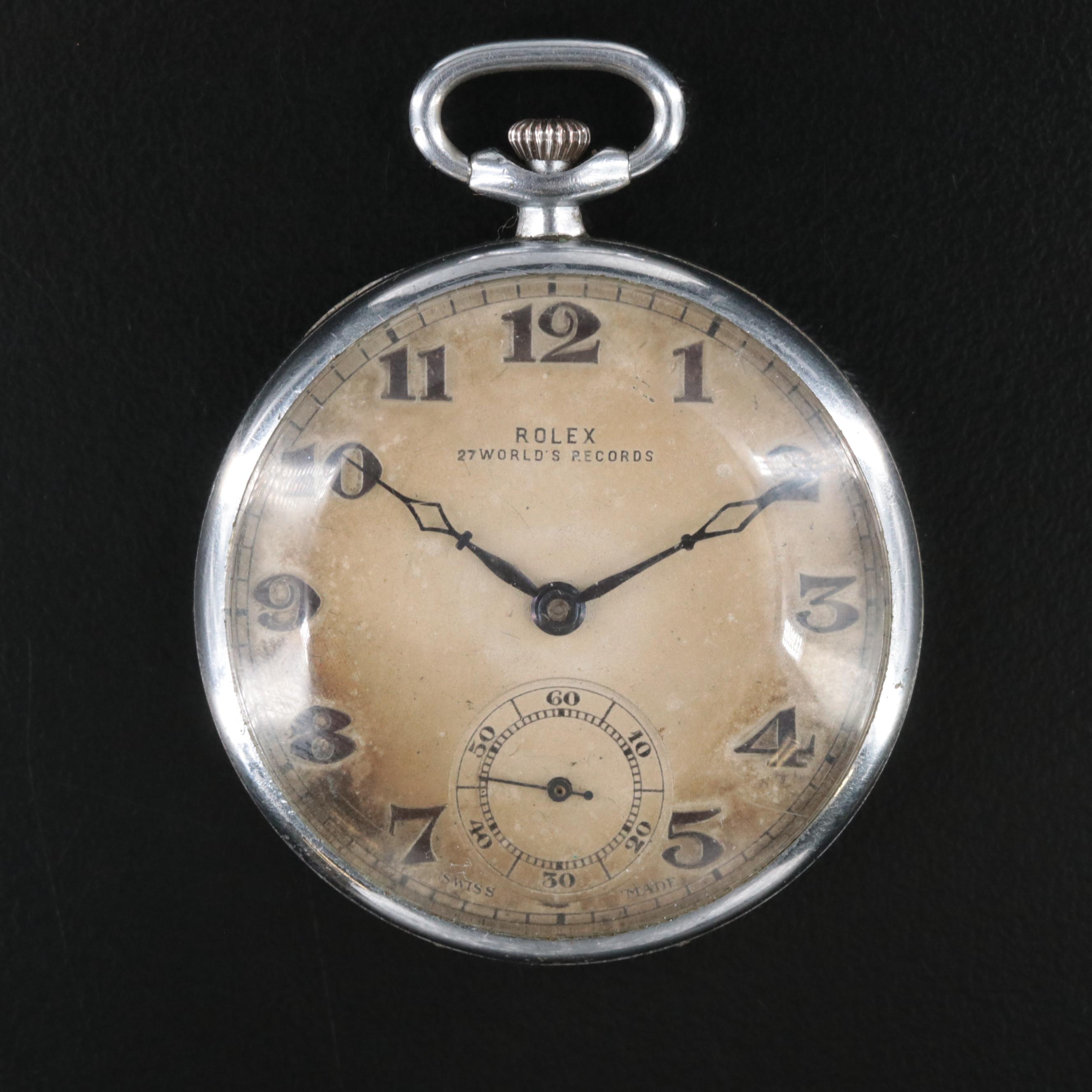 Vintage Rolex 27 World's Records Pocket Watch