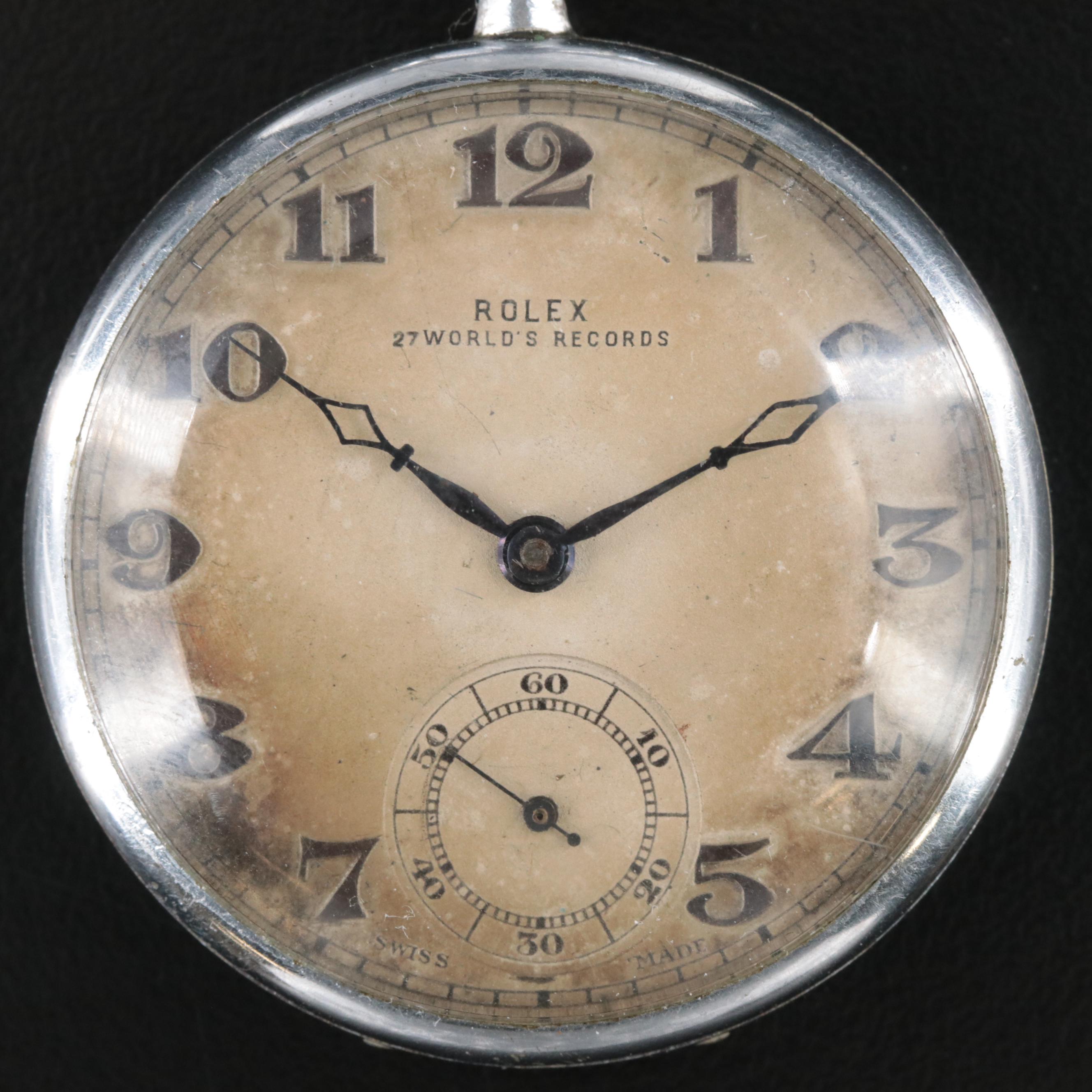 Vintage Rolex 27 World's Records Pocket Watch