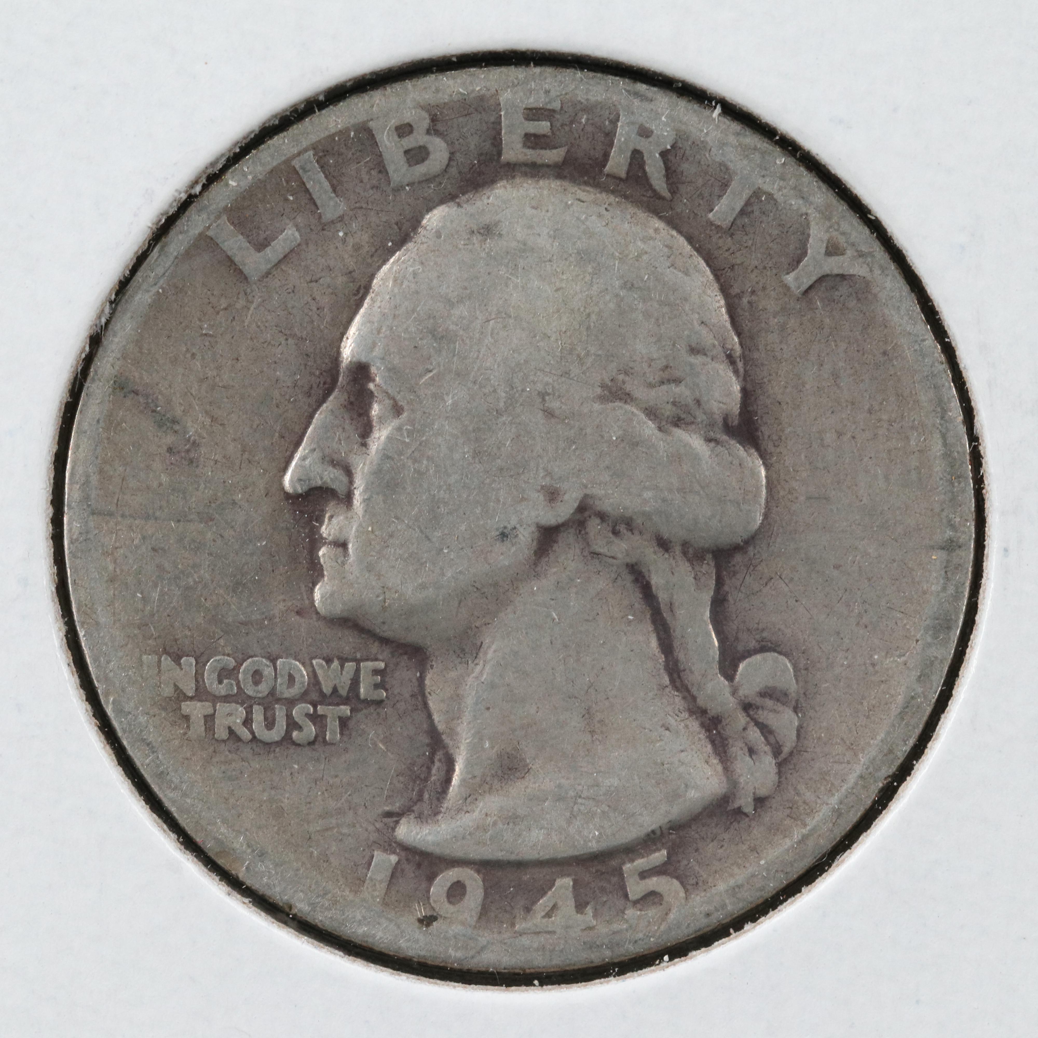 Forty George Washington Silver Quarters Ranging from 1944-1964