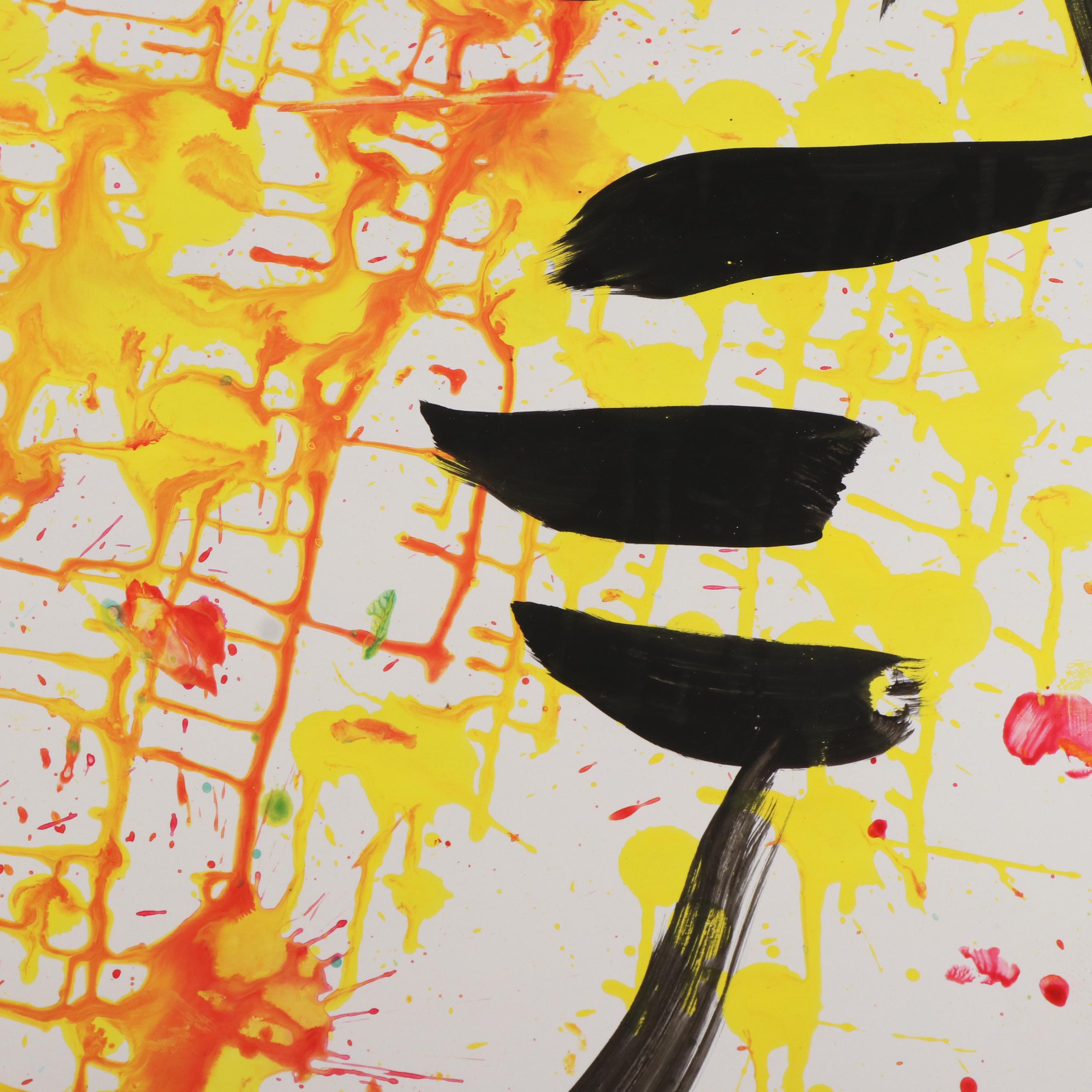 Peter Keil Abstract Acrylic Portrait Painting, Late 20th Century