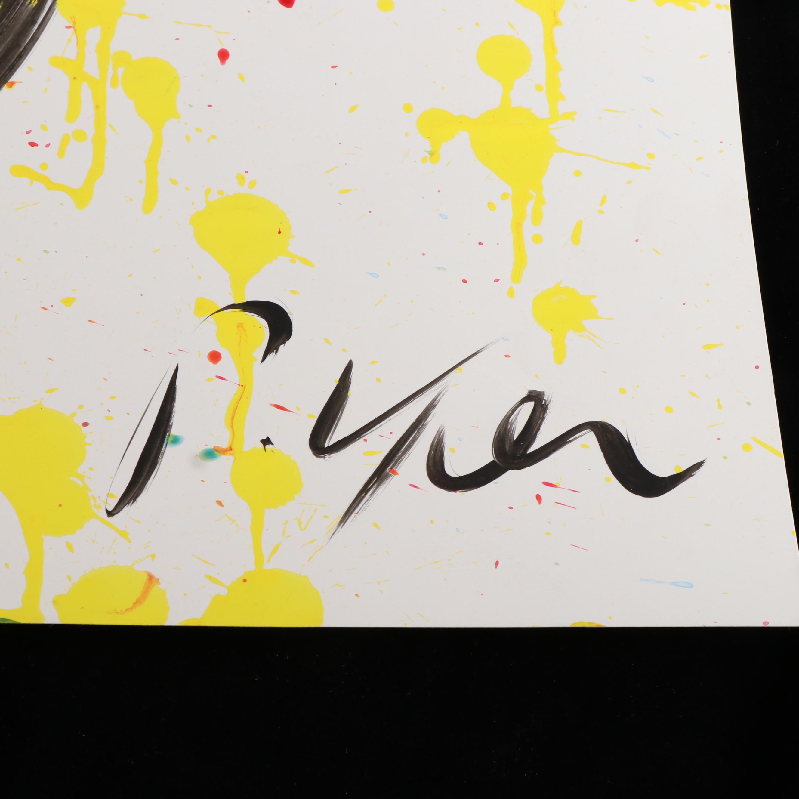 Peter Keil Abstract Acrylic Portrait Painting, Late 20th Century