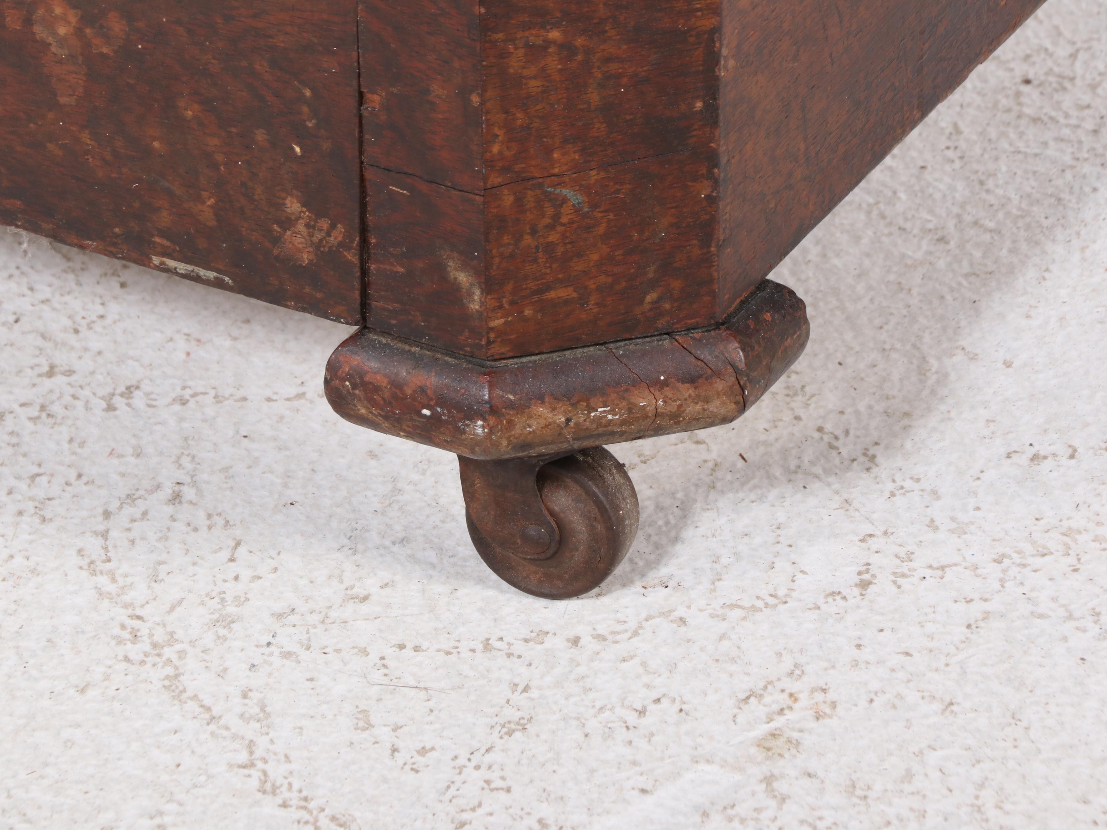 Victorian Marble Top Mahogany Four-Drawer Chest, 19th Century