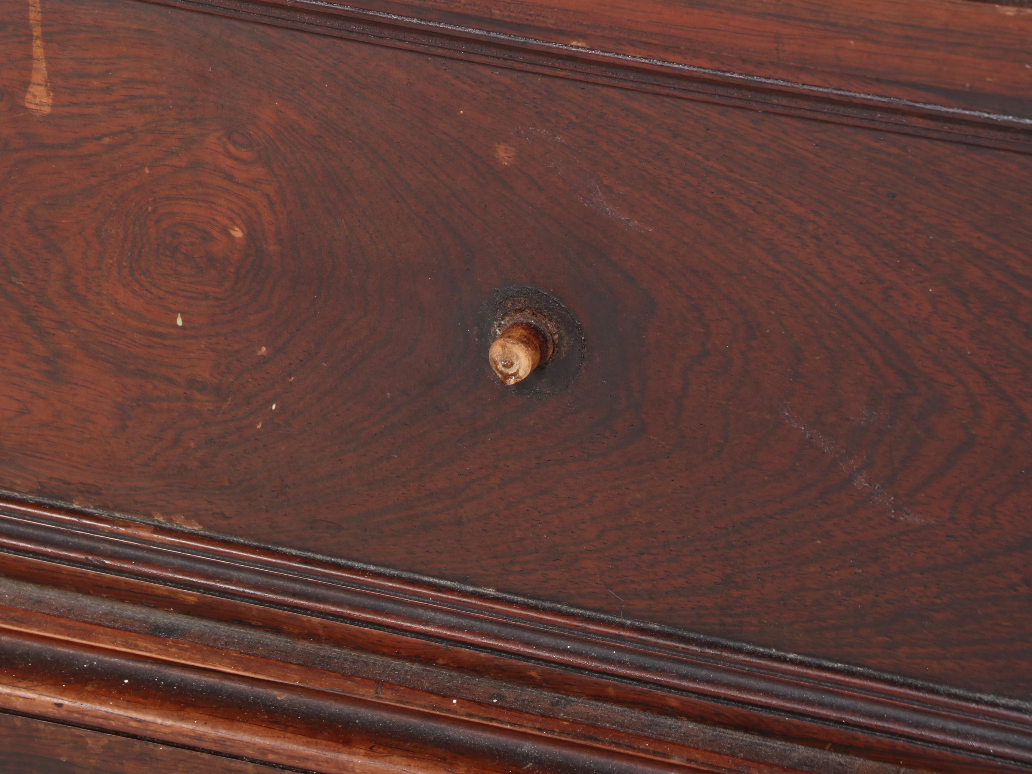 Victorian Marble Top Mahogany Four-Drawer Chest, 19th Century
