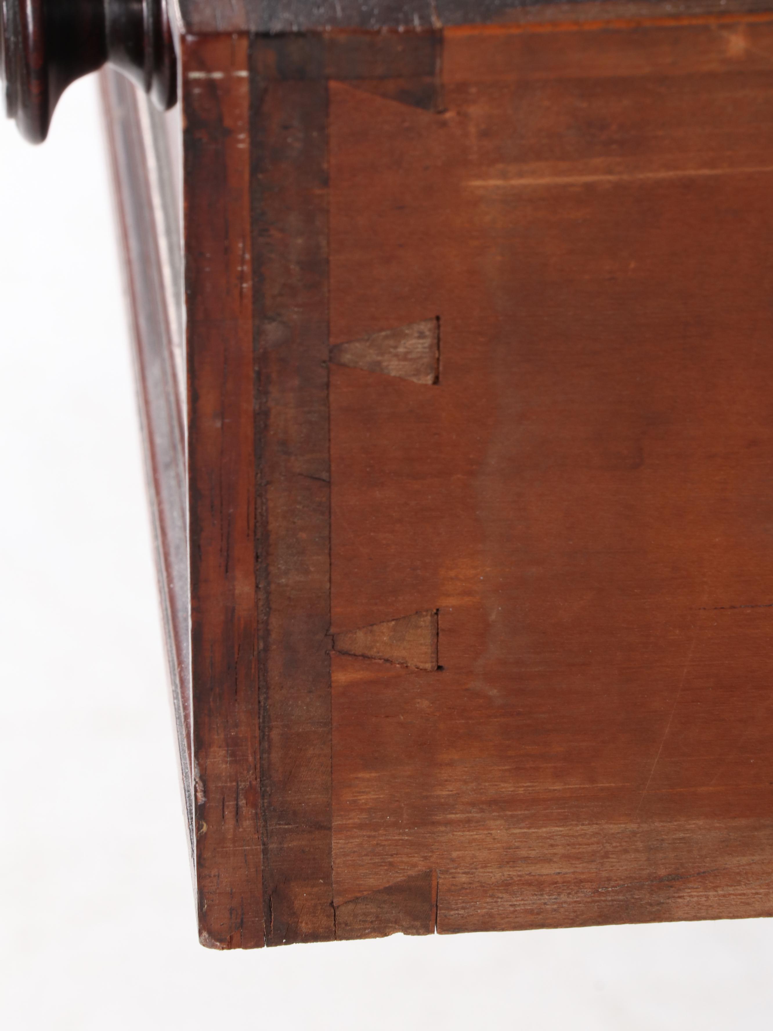 Victorian Marble Top Mahogany Four-Drawer Chest, 19th Century