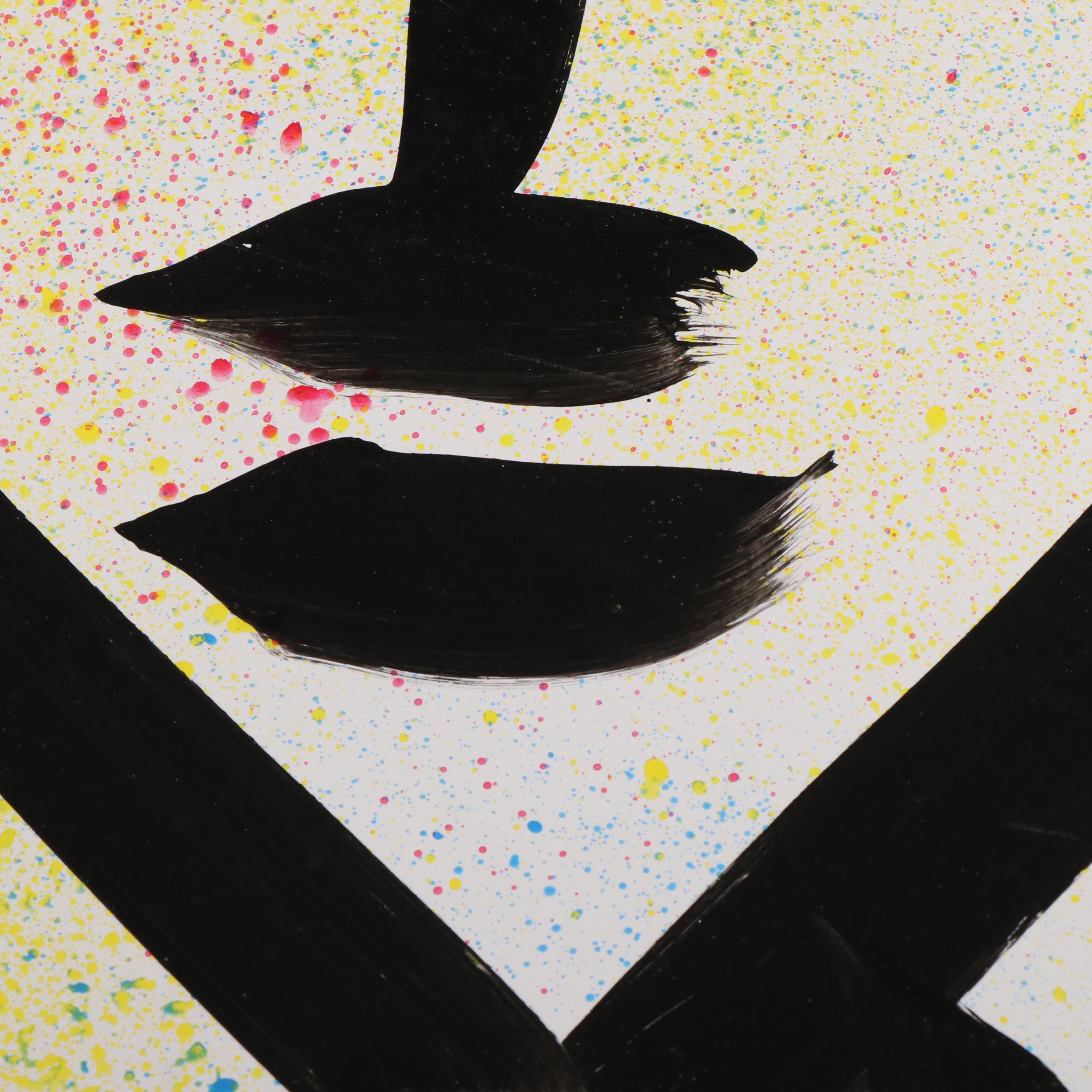 Peter Keil Abstract Acrylic Portrait Painting, Late 20th Century