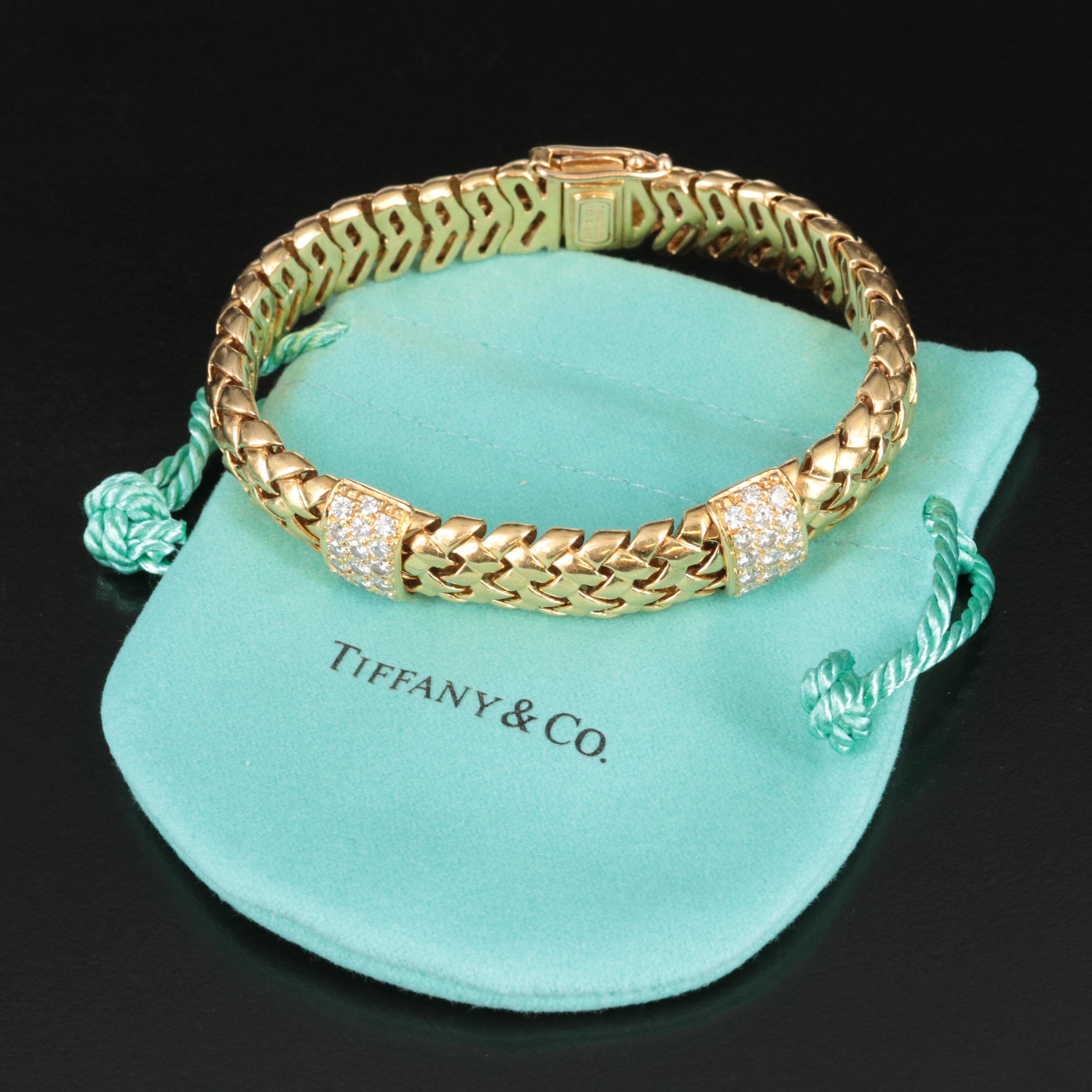 Tiffany & Co. Vannerie 18K 1.94 CTW Diamond Station Bracelet