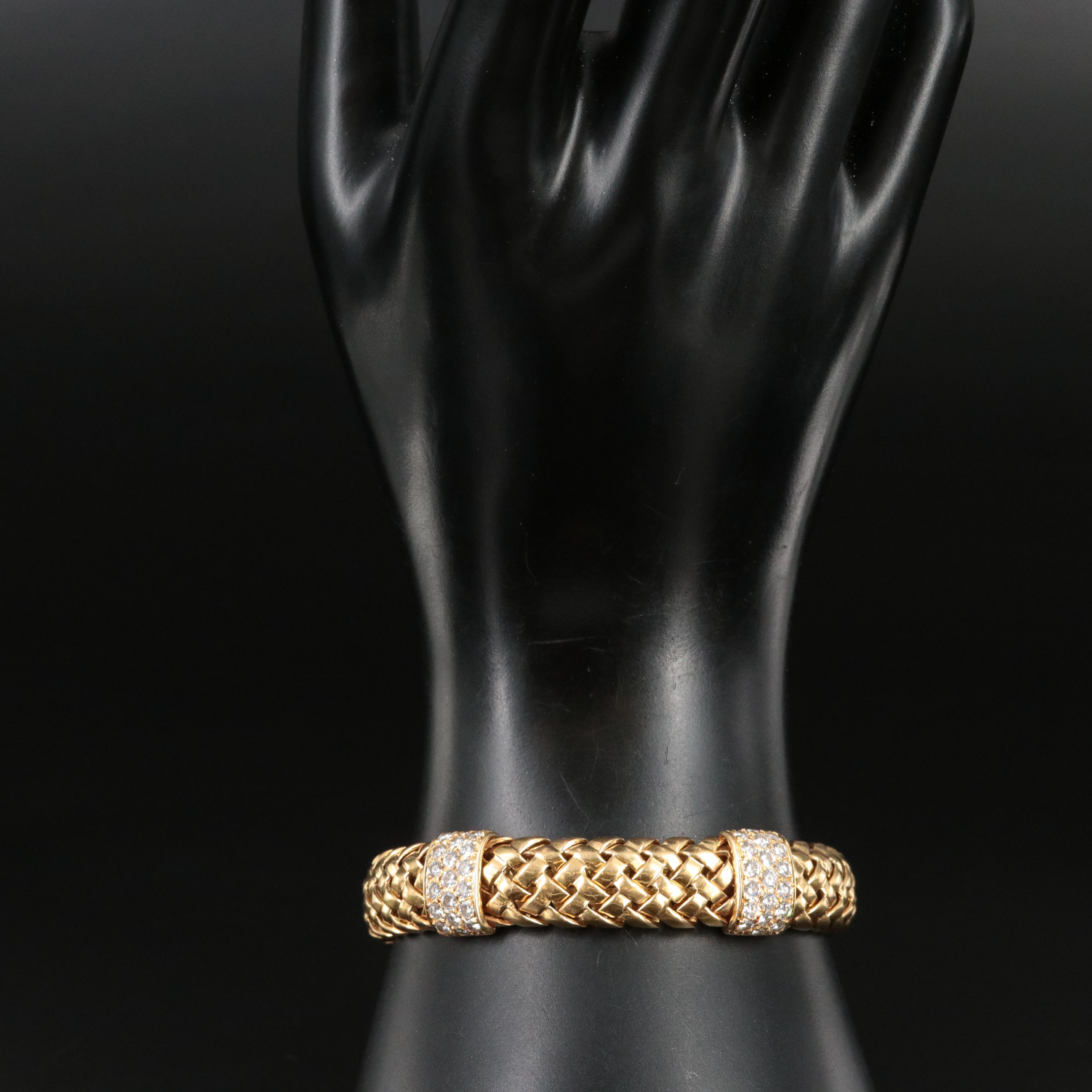 Tiffany & Co. Vannerie 18K 1.94 CTW Diamond Station Bracelet