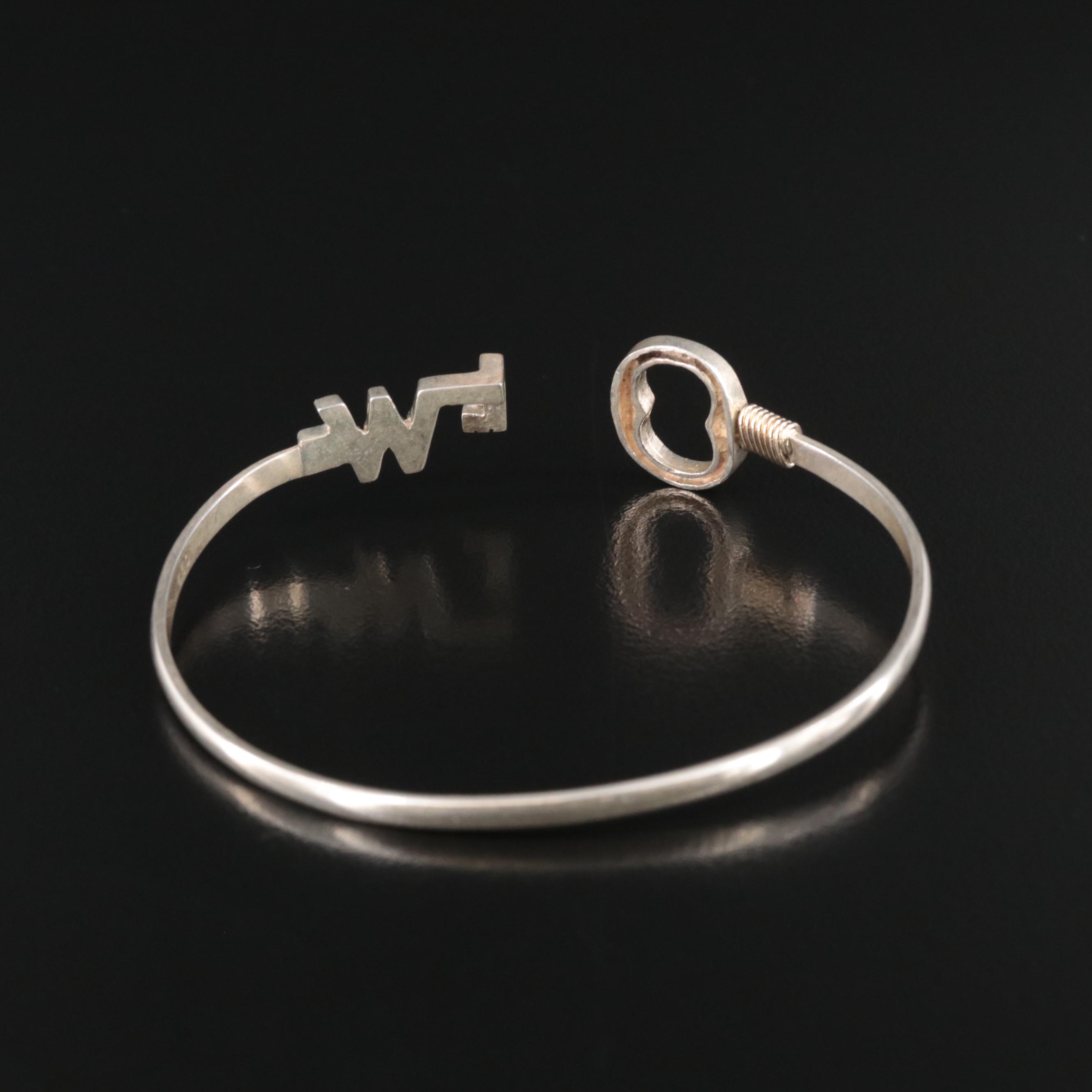Sterling Lock and Key Bangle