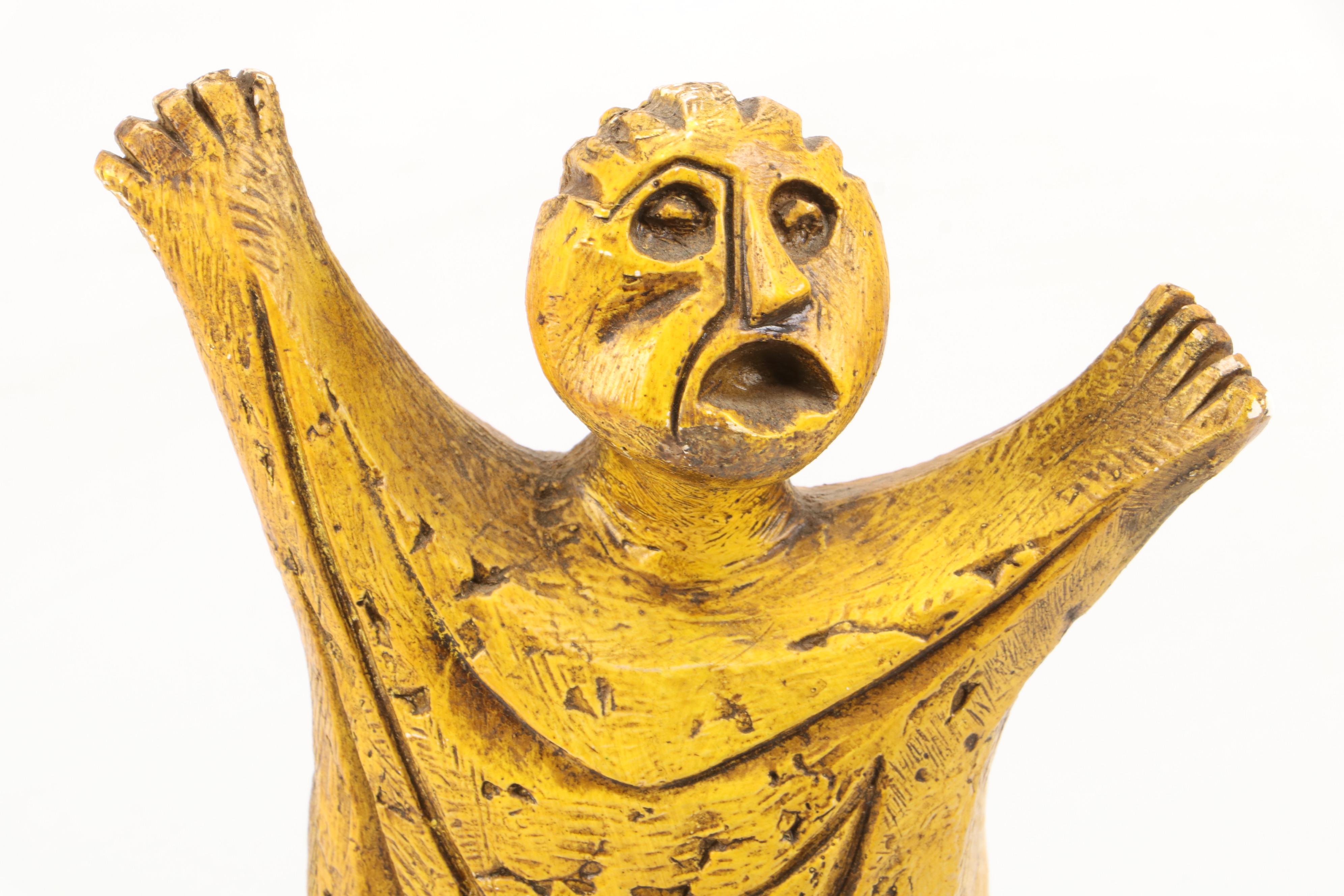 Morning Stretch Yellow Plaster Figurine by Jaru