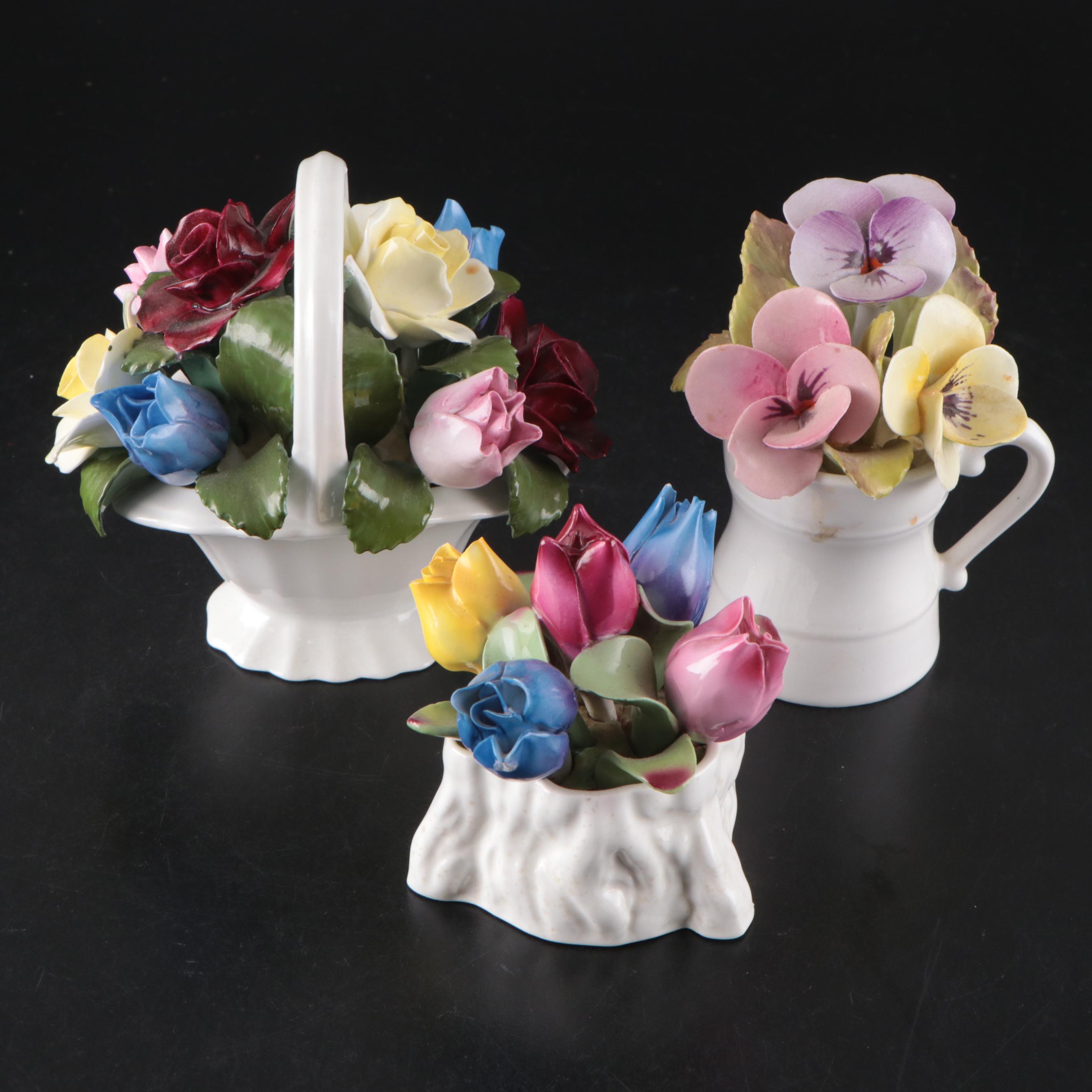 Aynsley "May Tulip" Bone China Figurine with More Ceramic Figurines