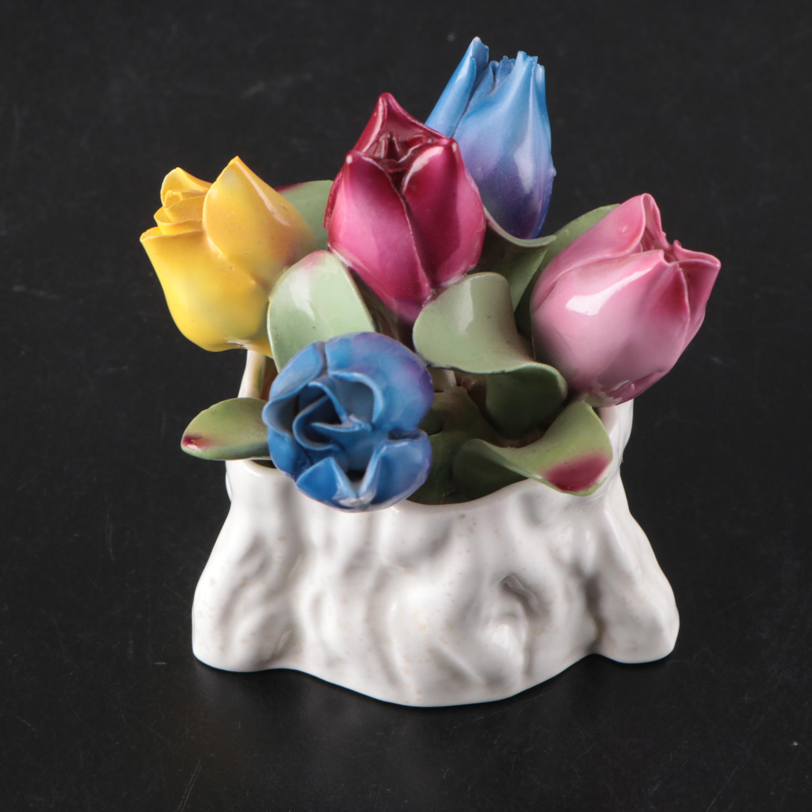 Aynsley "May Tulip" Bone China Figurine with More Ceramic Figurines