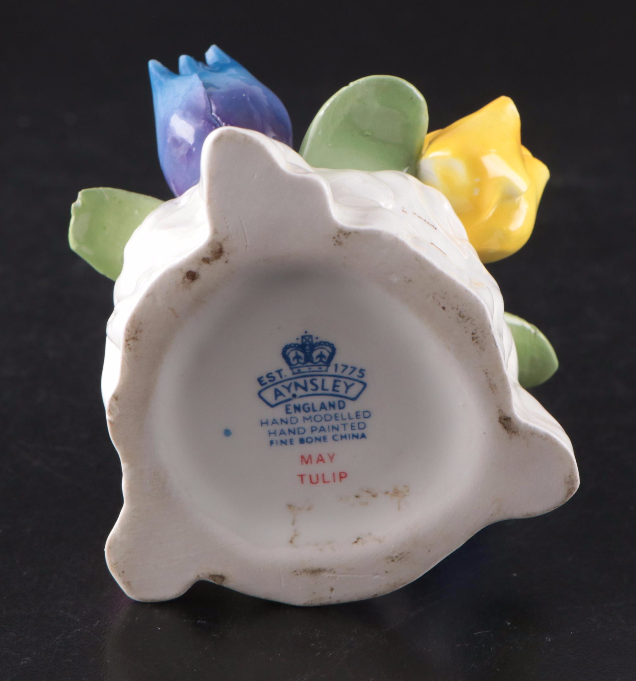 Aynsley "May Tulip" Bone China Figurine with More Ceramic Figurines