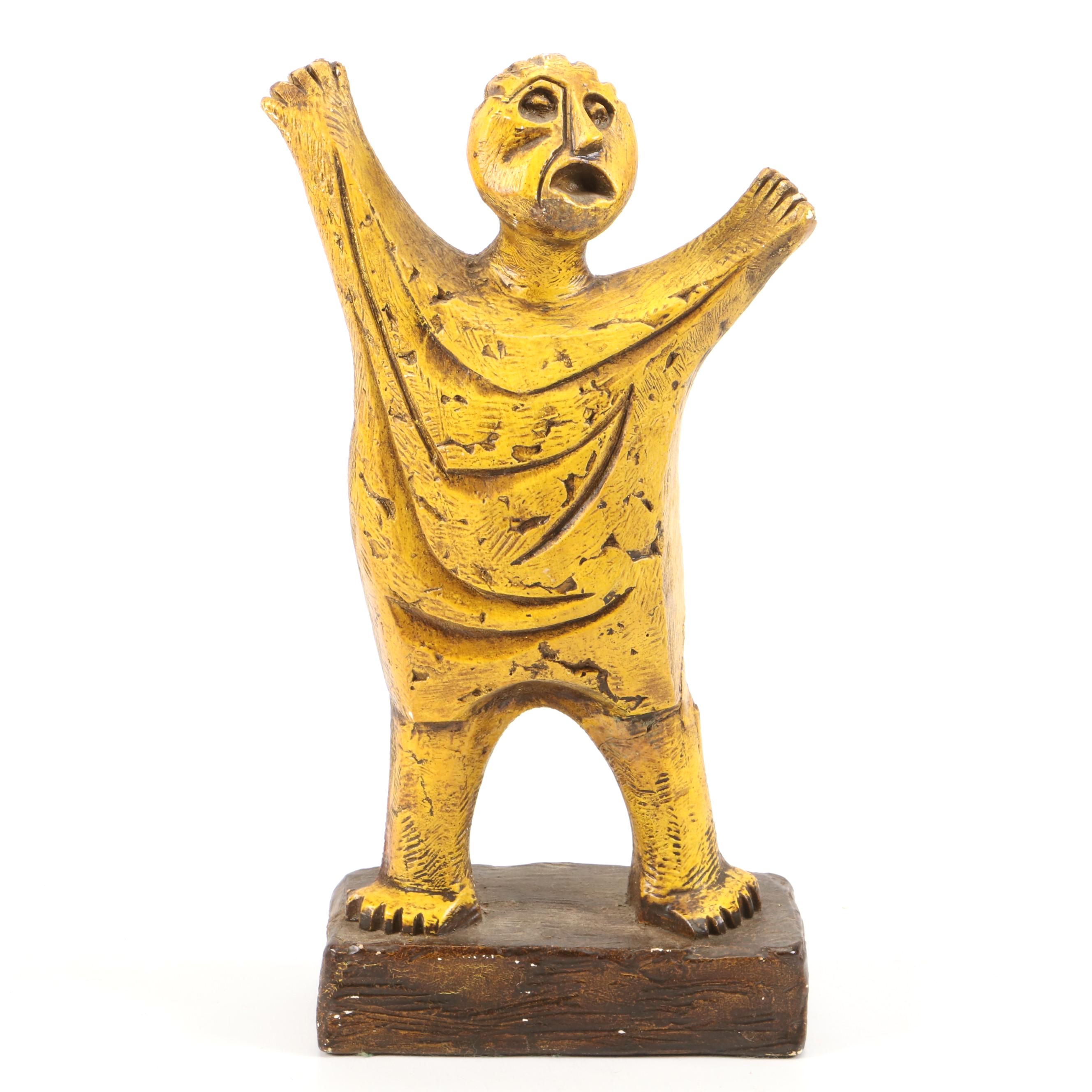 Morning Stretch Yellow Plaster Figurine by Jaru