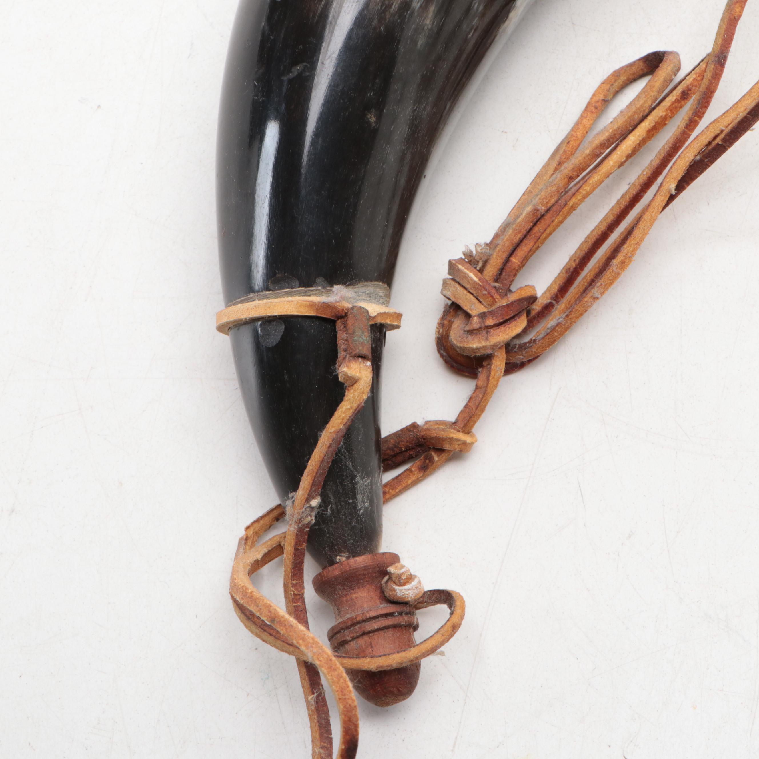 Powder Horn with Finished Wood Lid and Stopper